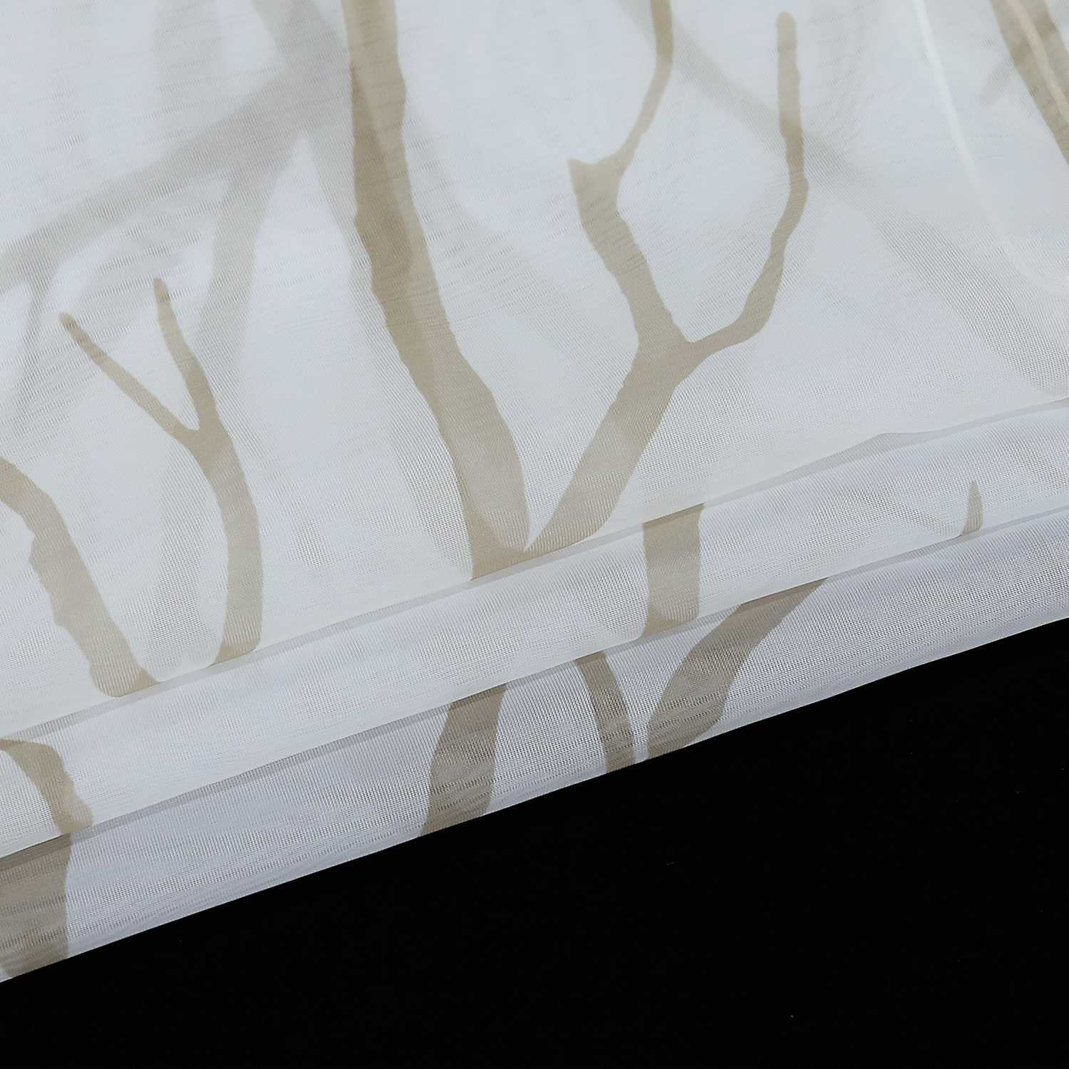 Rollos mit U-Haken halbtransparent Zweigmuster Lichtdurchlässig 1 Stück