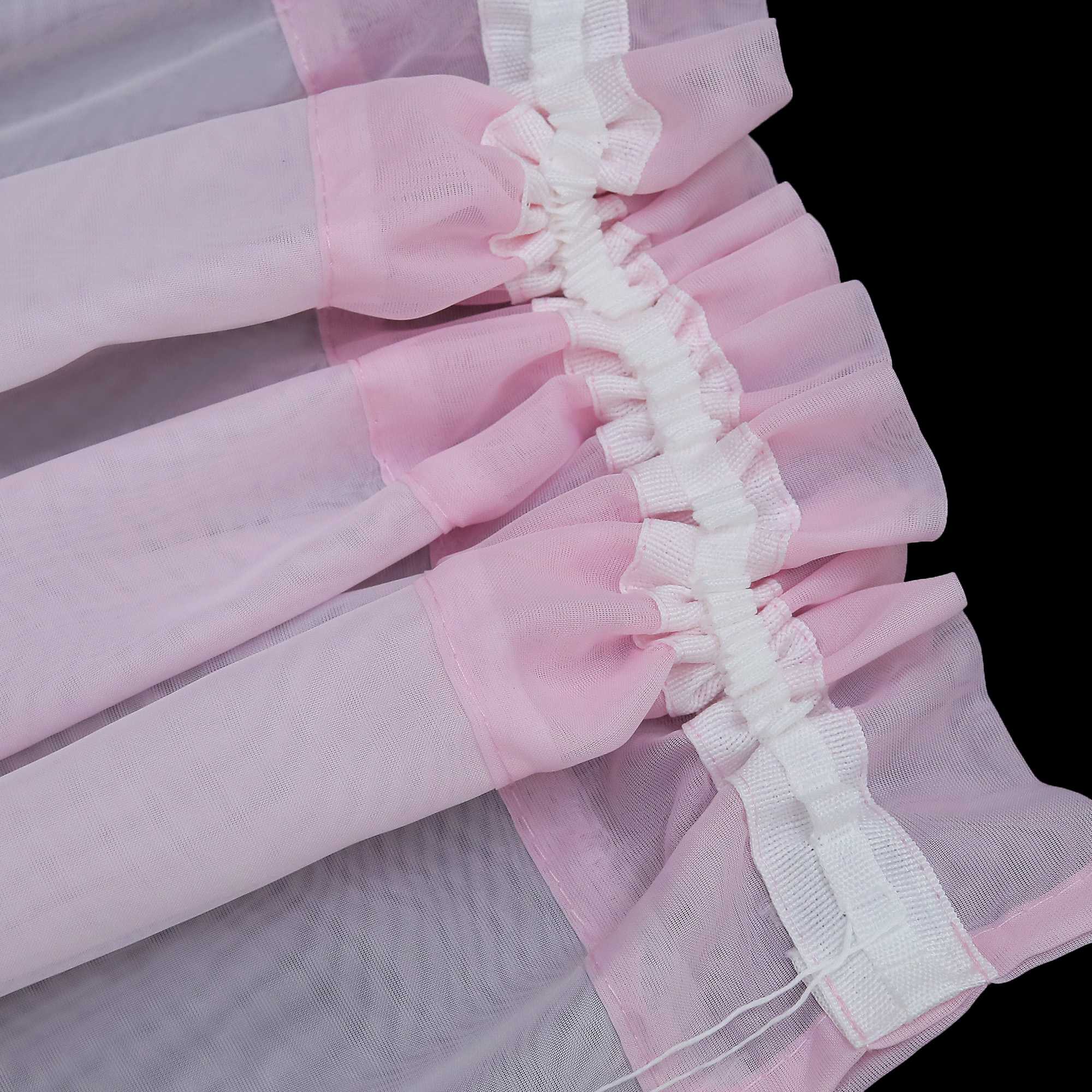 Delien Zweifarbige Fensterdekoration vloants Kurz Gardine 2er-Pack