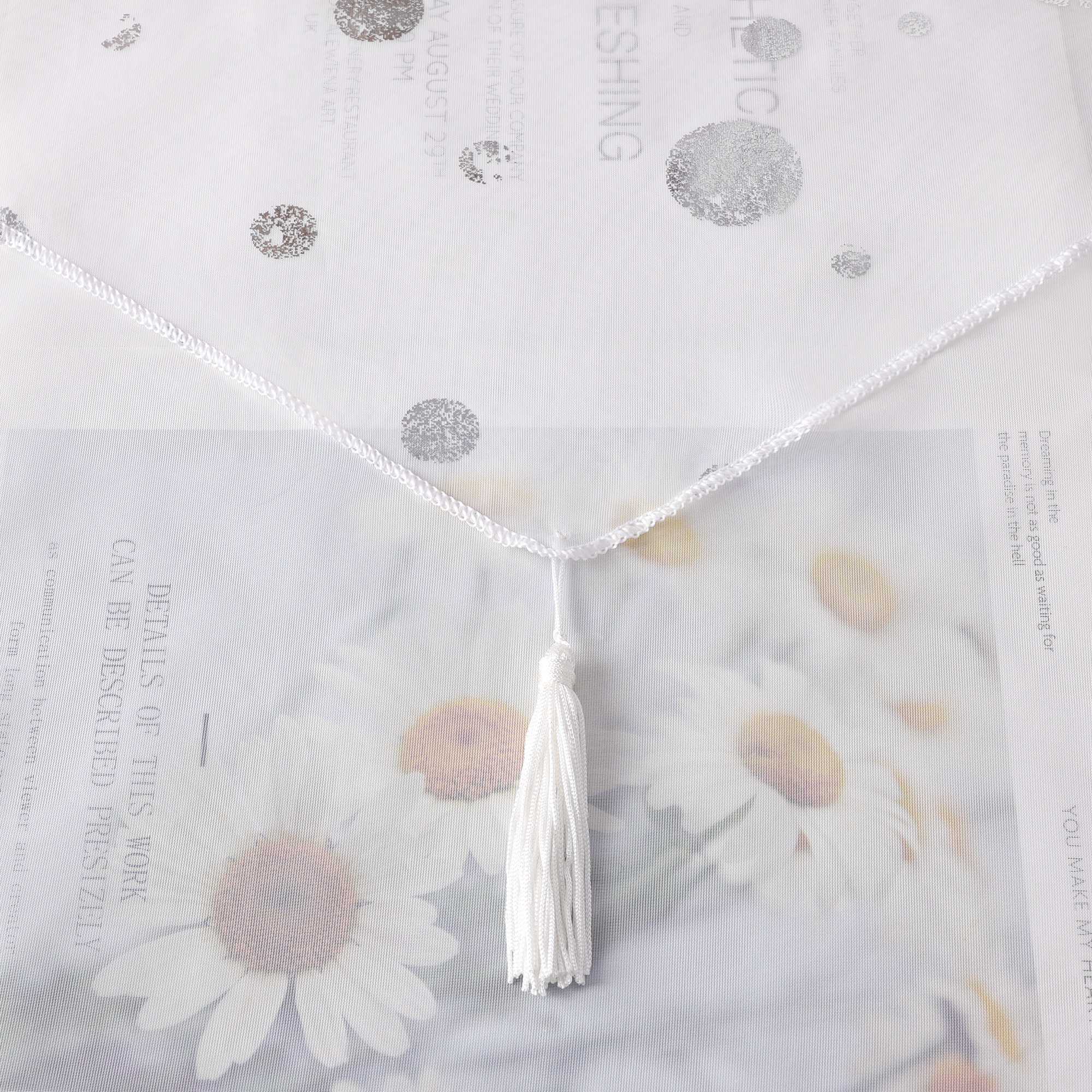 Scheibengardine Bistrogardine mit Glänz Kreise Voile Küche Gardinen durch Stangendurchzug Transparent 1 Stück