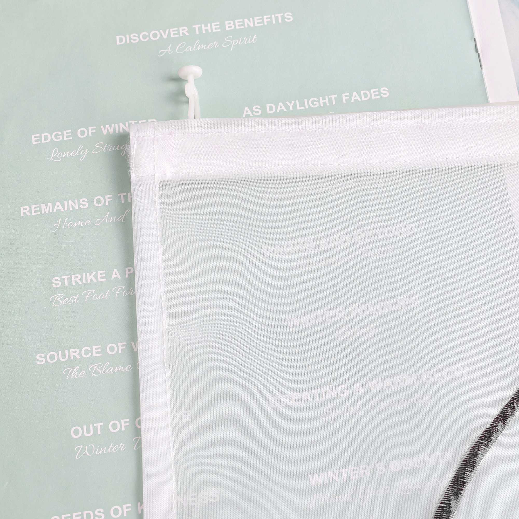 Schiebegardine Klettbandschal aus Polyester mit Wellenmuster transparent durch Klettband 2 stücke