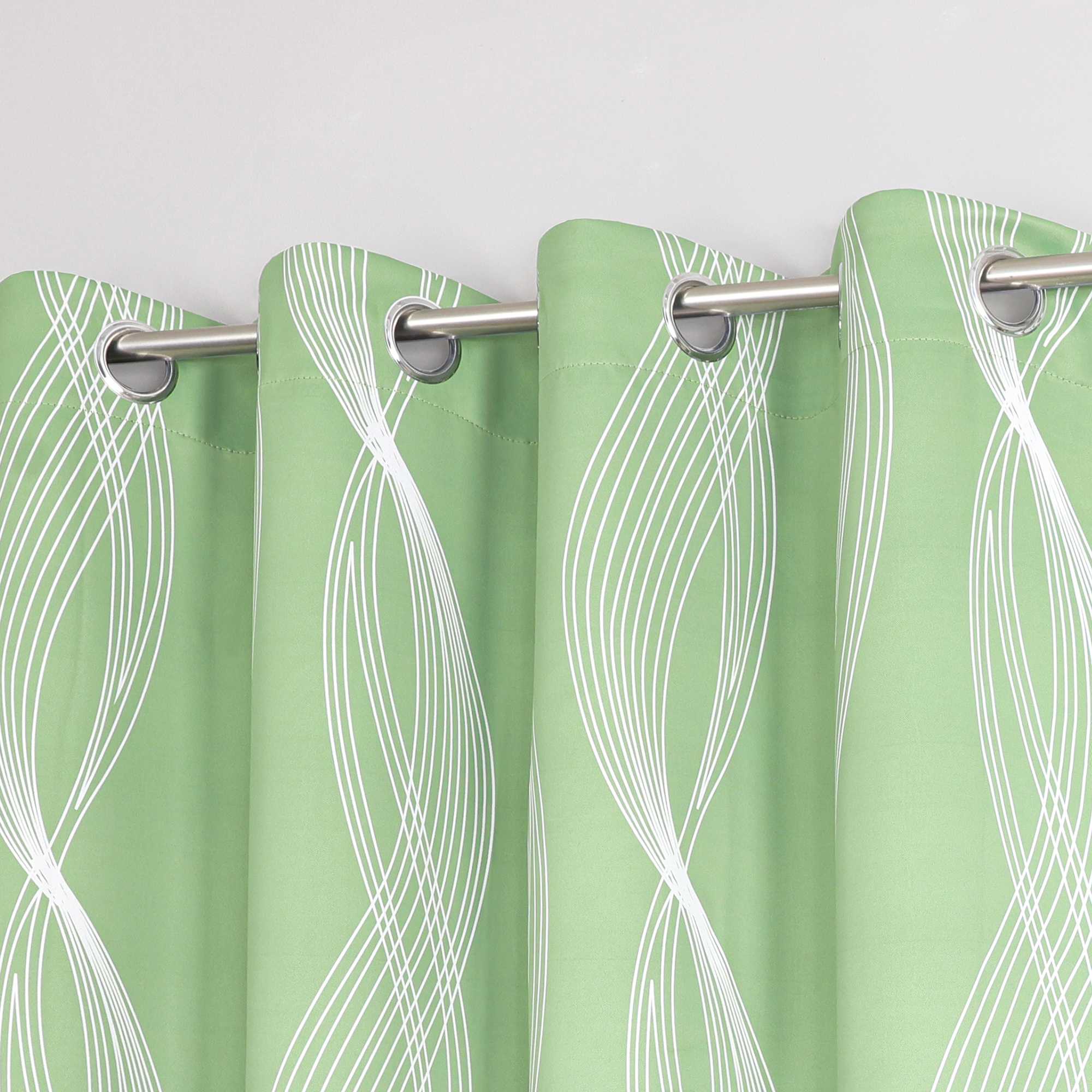 Verdunkelungsvorhänge Ösenschal Blickdichte Gardinen Modern Thermovorhang Wohnzimmer mit Wasserwellenmuster 1 Stück