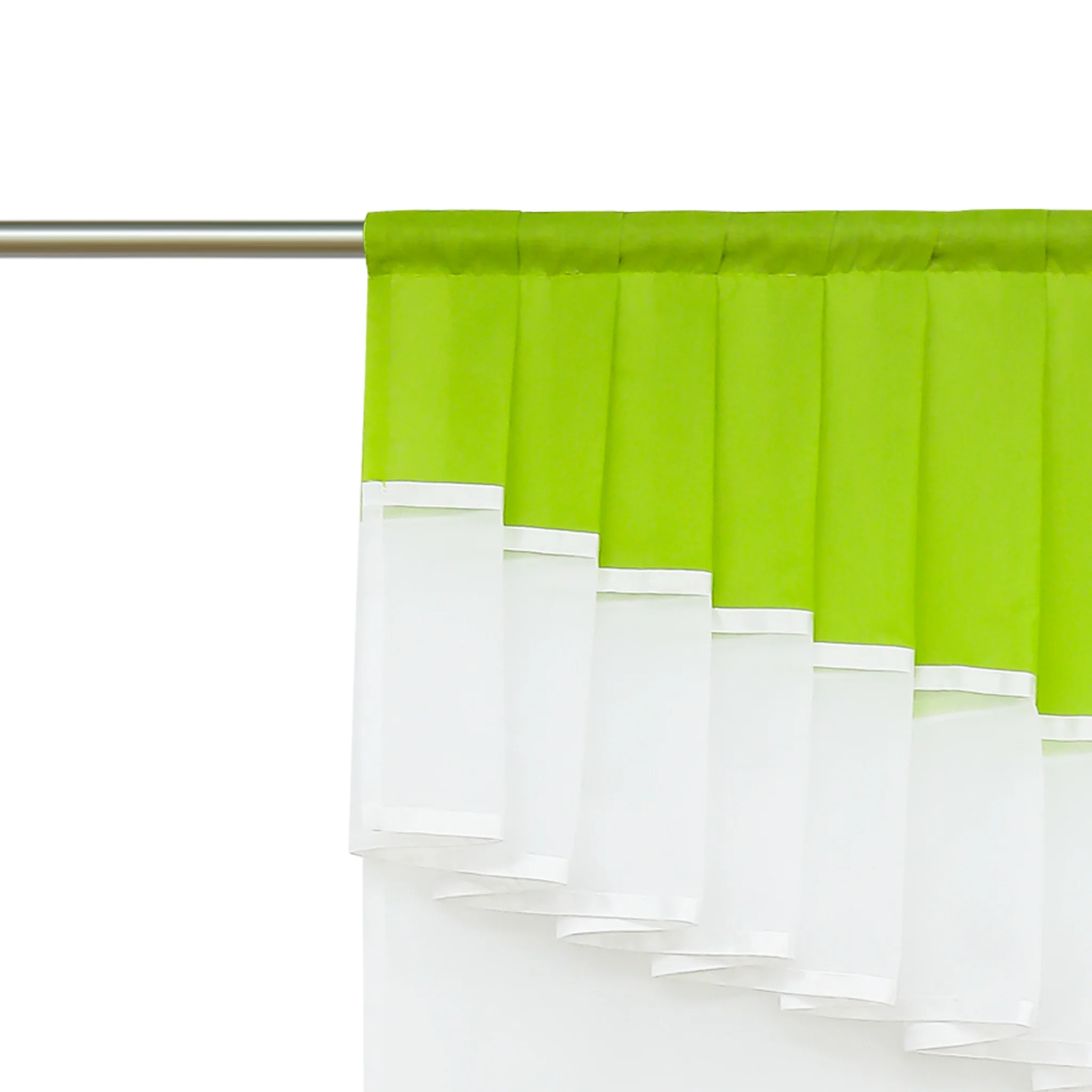 Romantischer transparenter Vorhang mit Volant 2-in-1 Design