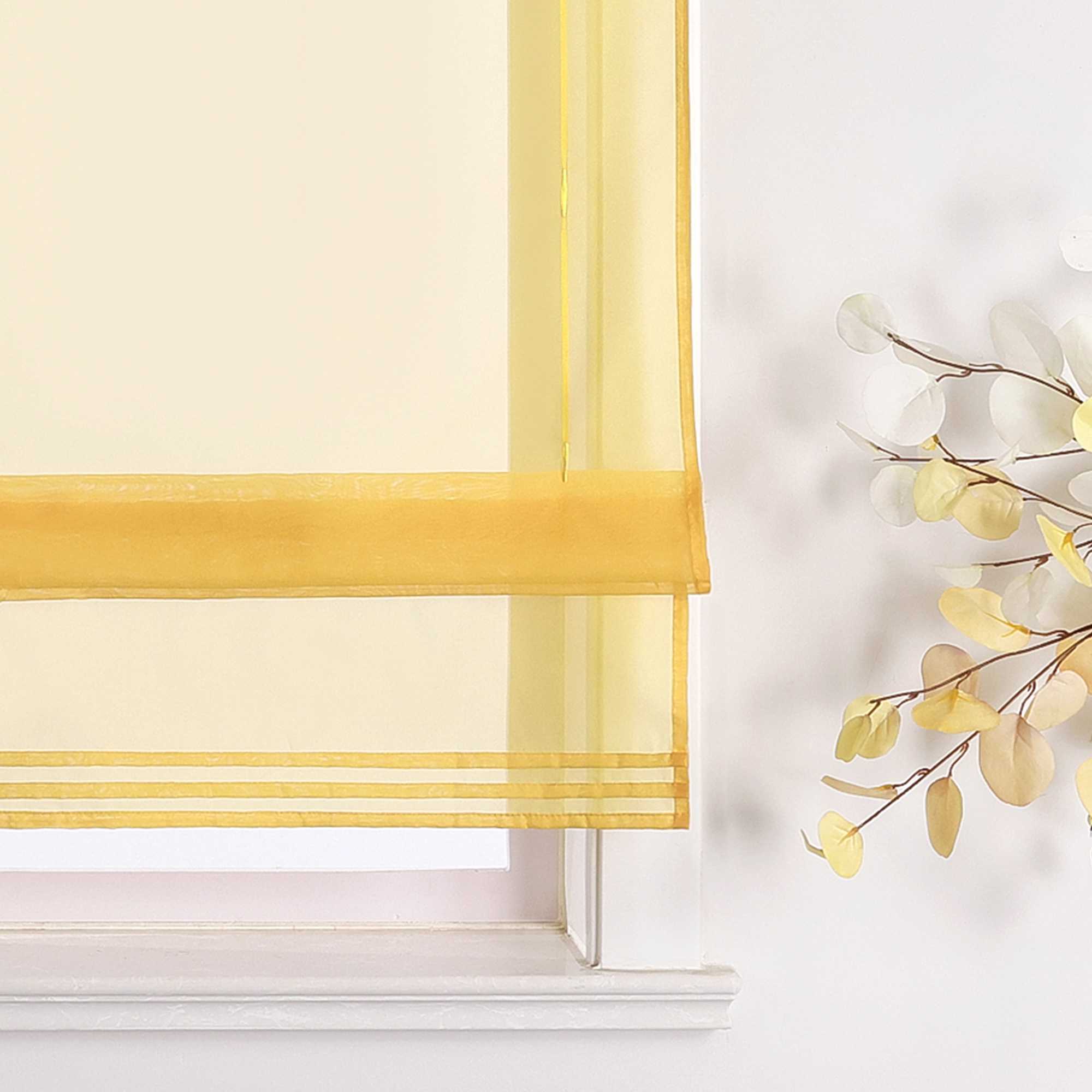 Rollos durch Stangendurchzug Transparente Luftig Unifarbig 1 Stück