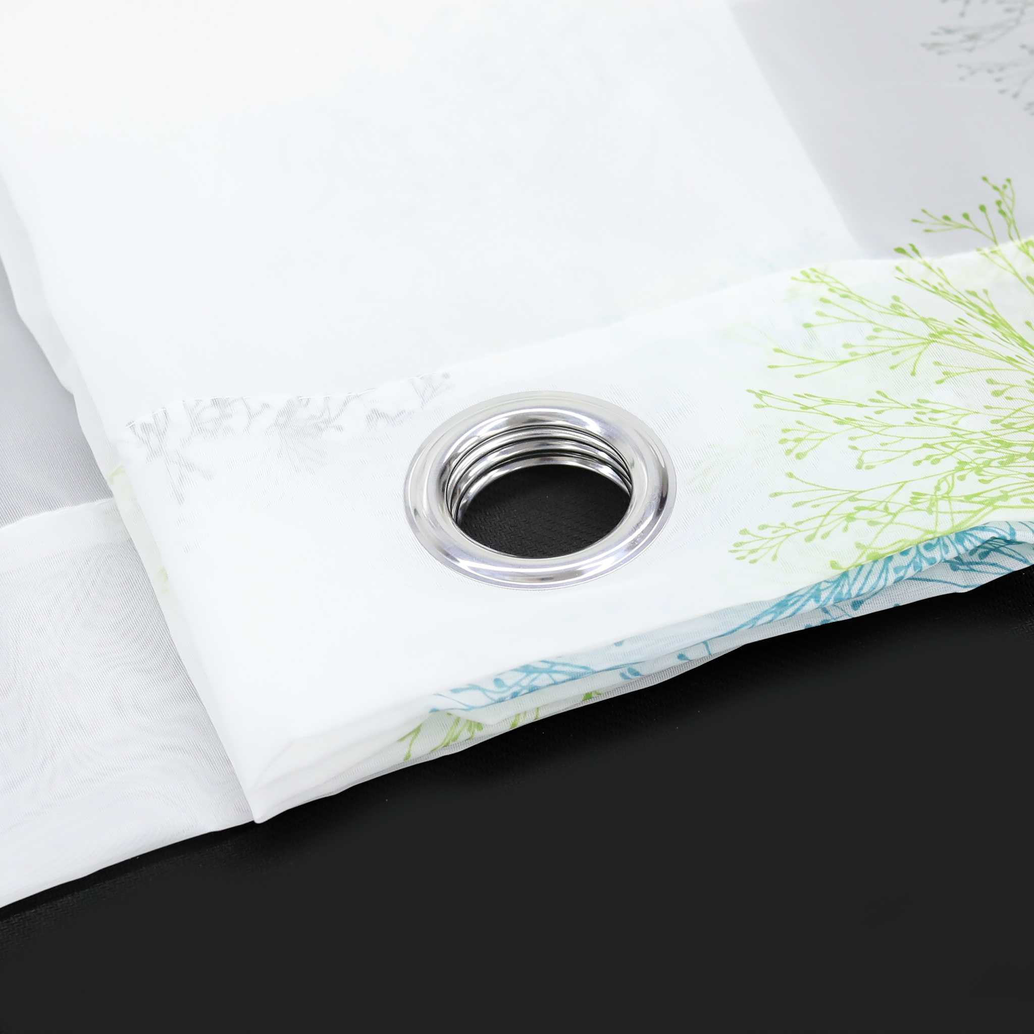 Voile-Vorhang Kräuselbandschal Transparente mit Blumenmuster leichte Schutzfunktion 1 Stück