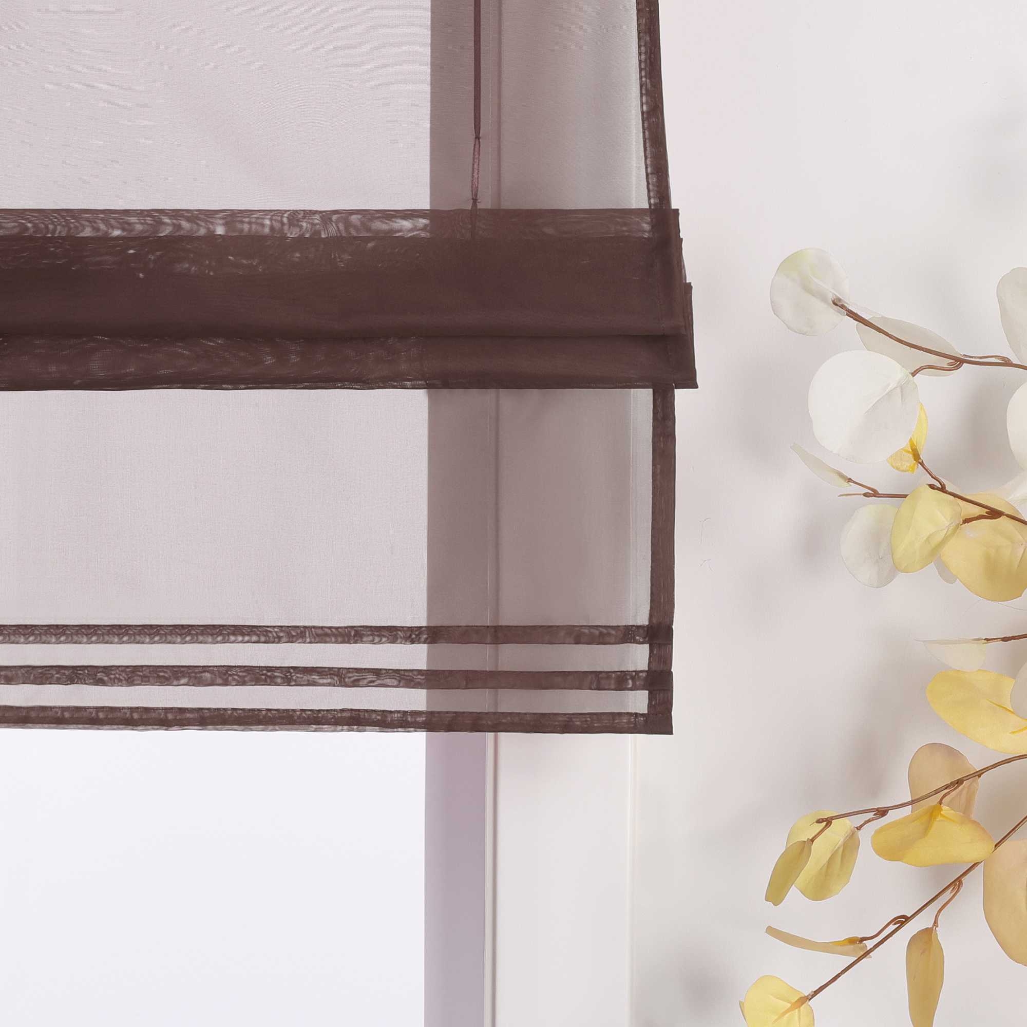 Rollos durch Stangendurchzug Transparente Luftig Unifarbig 1 Stück