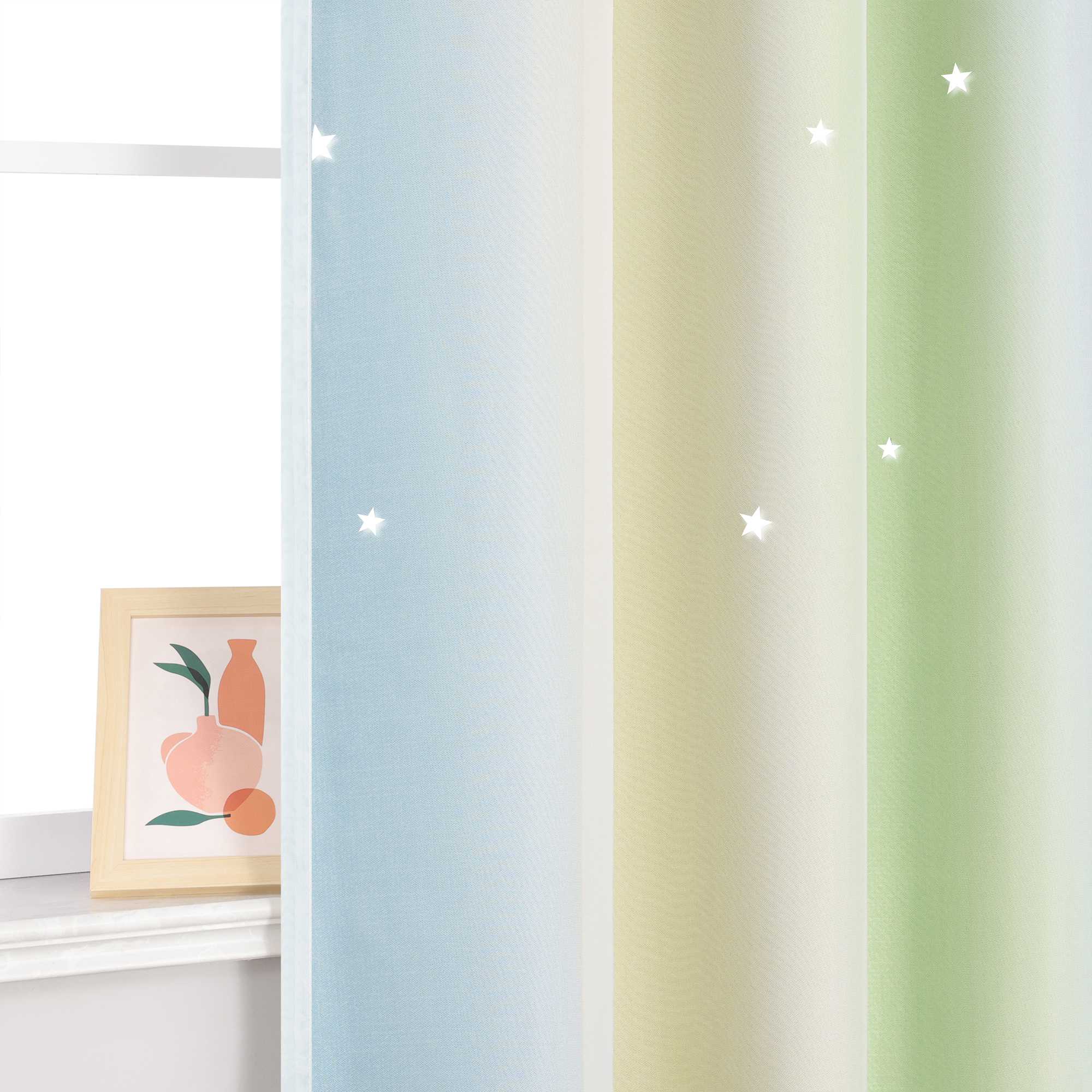 2-in-1 Vorhang Kinderzimmer mit Sternen 1 stück