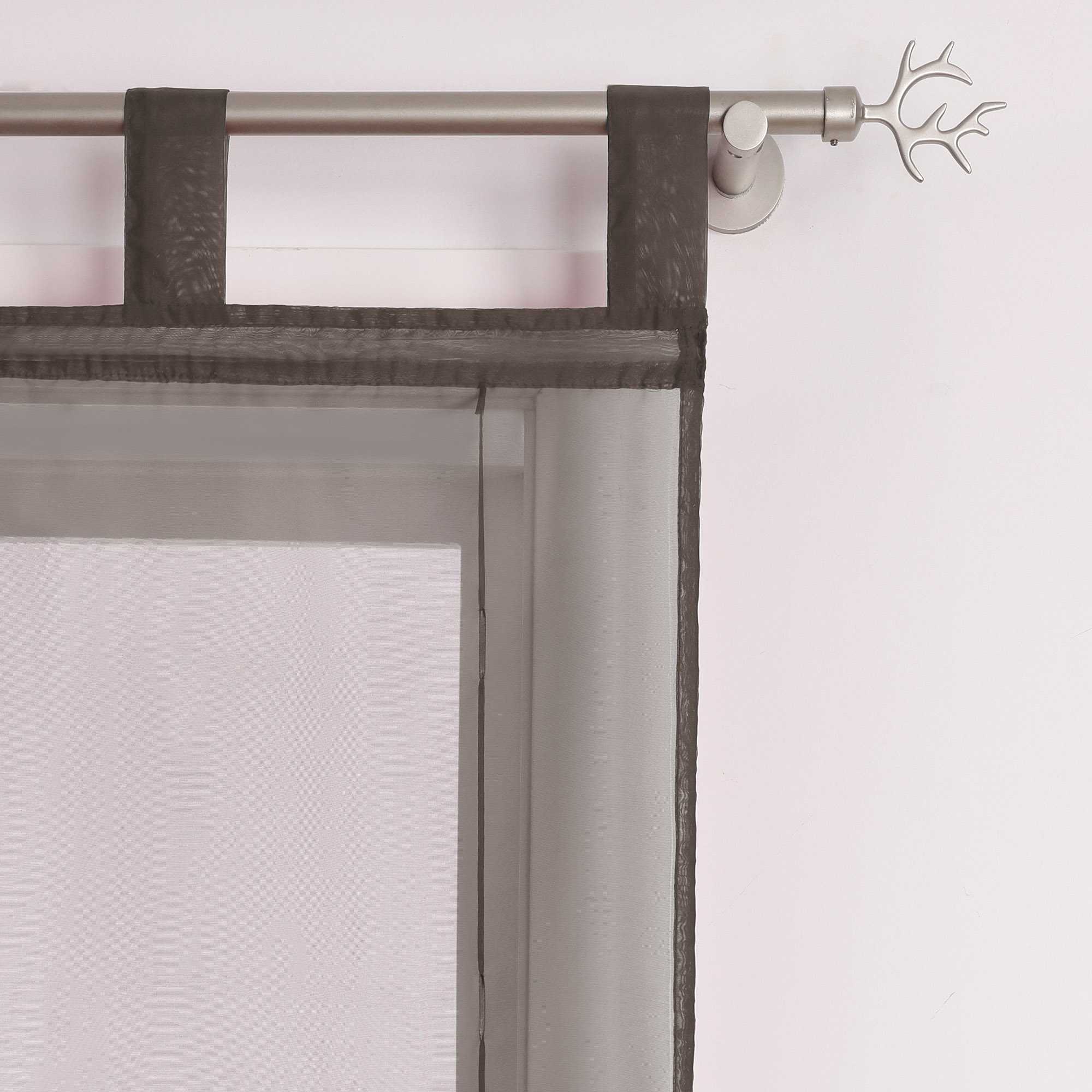 Rollos Schlaufengardine Unifarbe transparent Voile mit Dekofalten 1 Stück