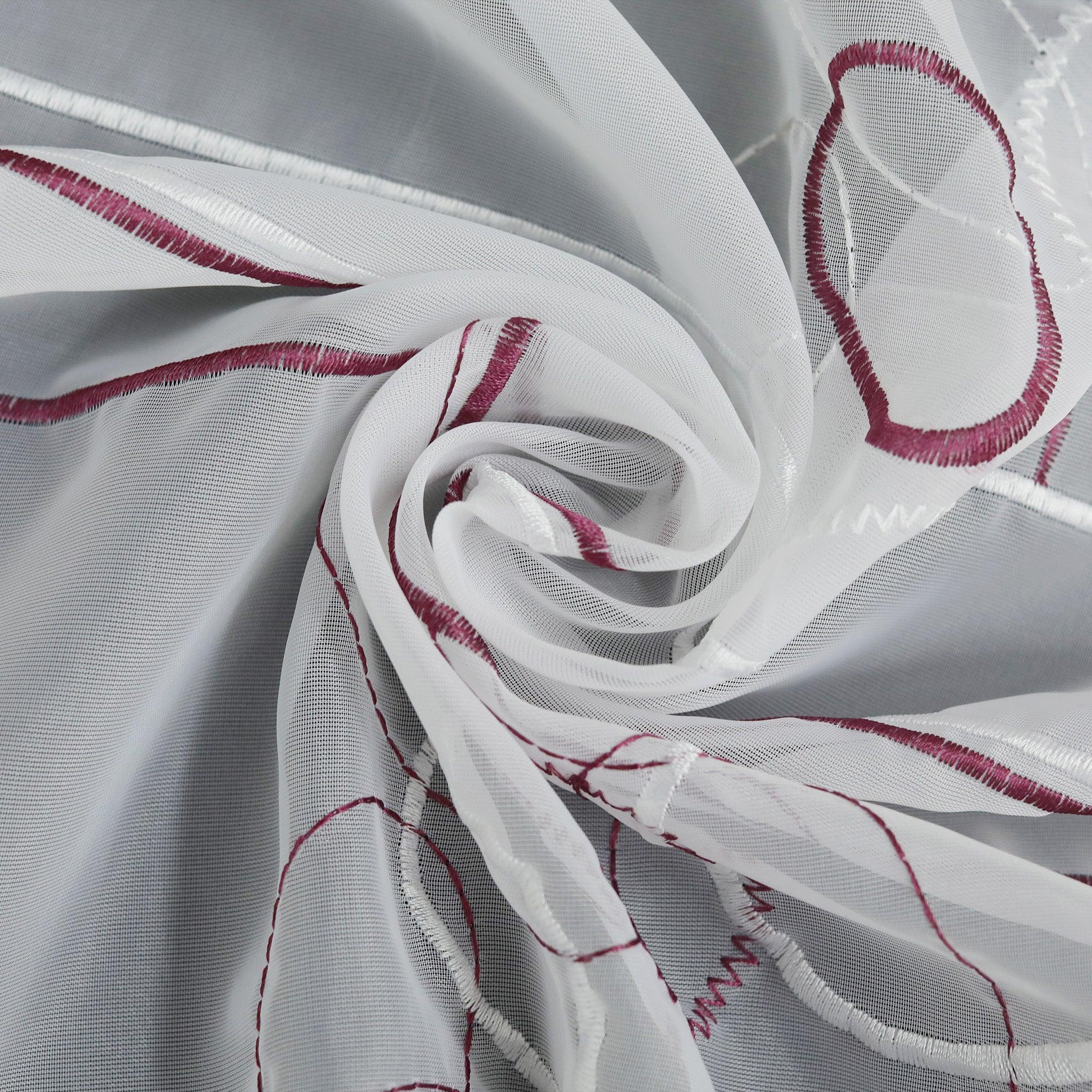 Scheibengardine durch Stangendurchzug transaprent Kreis-Muster lichtdurchlässig Fensterdeko 1 stück