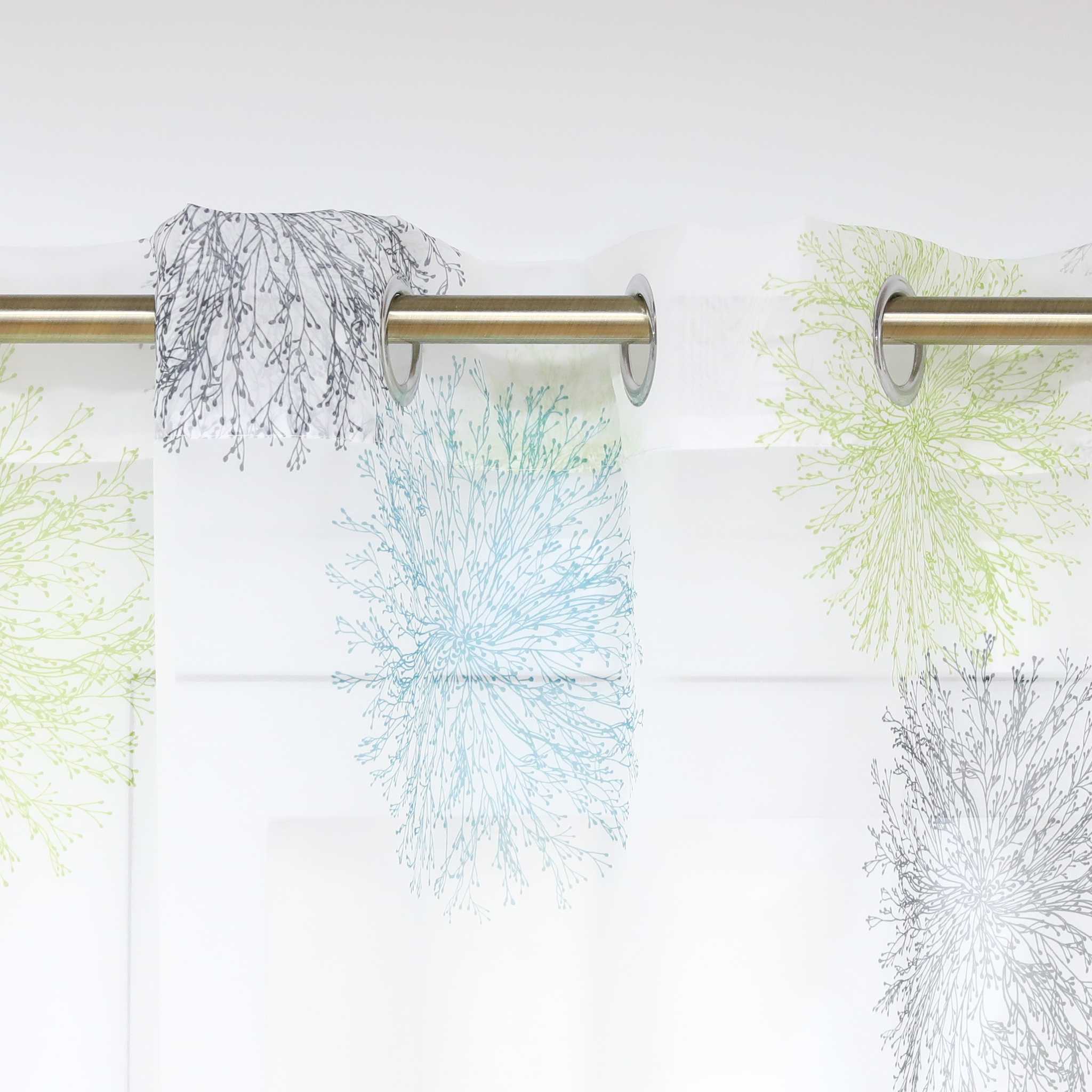 Voile-Vorhang Kräuselbandschal Transparente mit Blumenmuster leichte Schutzfunktion 1 Stück