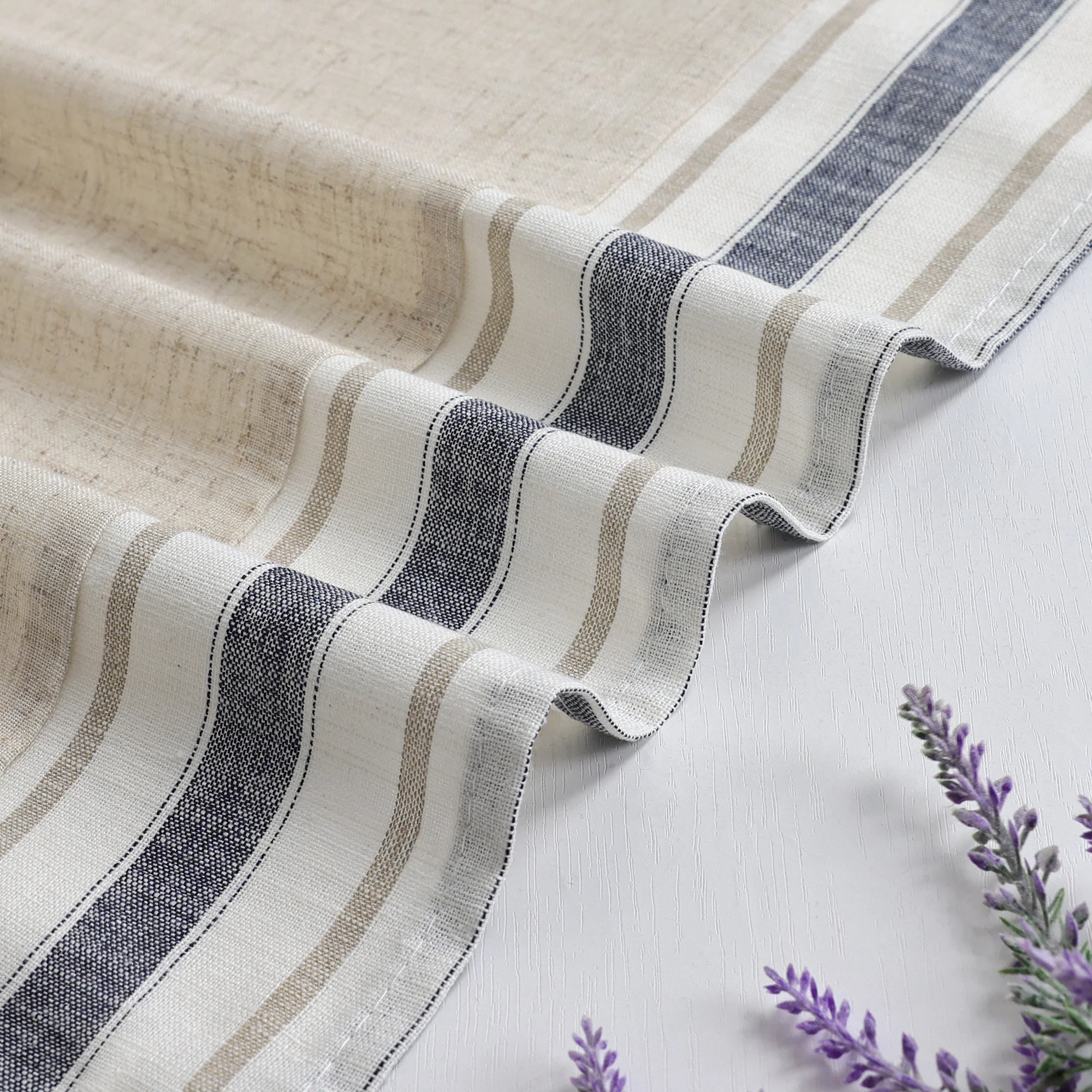 Gardinen Landhausstil mit Streifen 2er Set