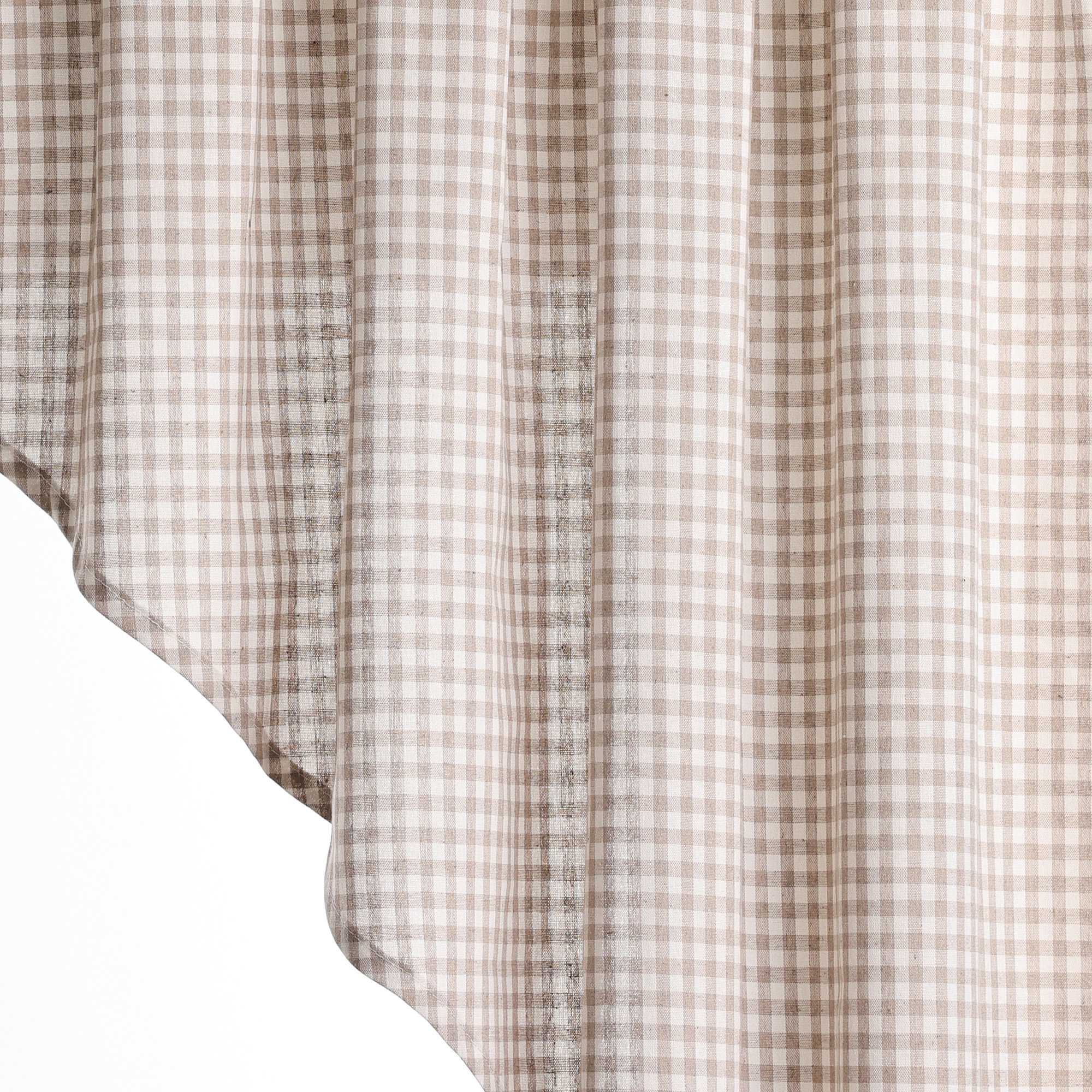 Kurzgardinen im Volant-Stil mit Karomuster 2er Set