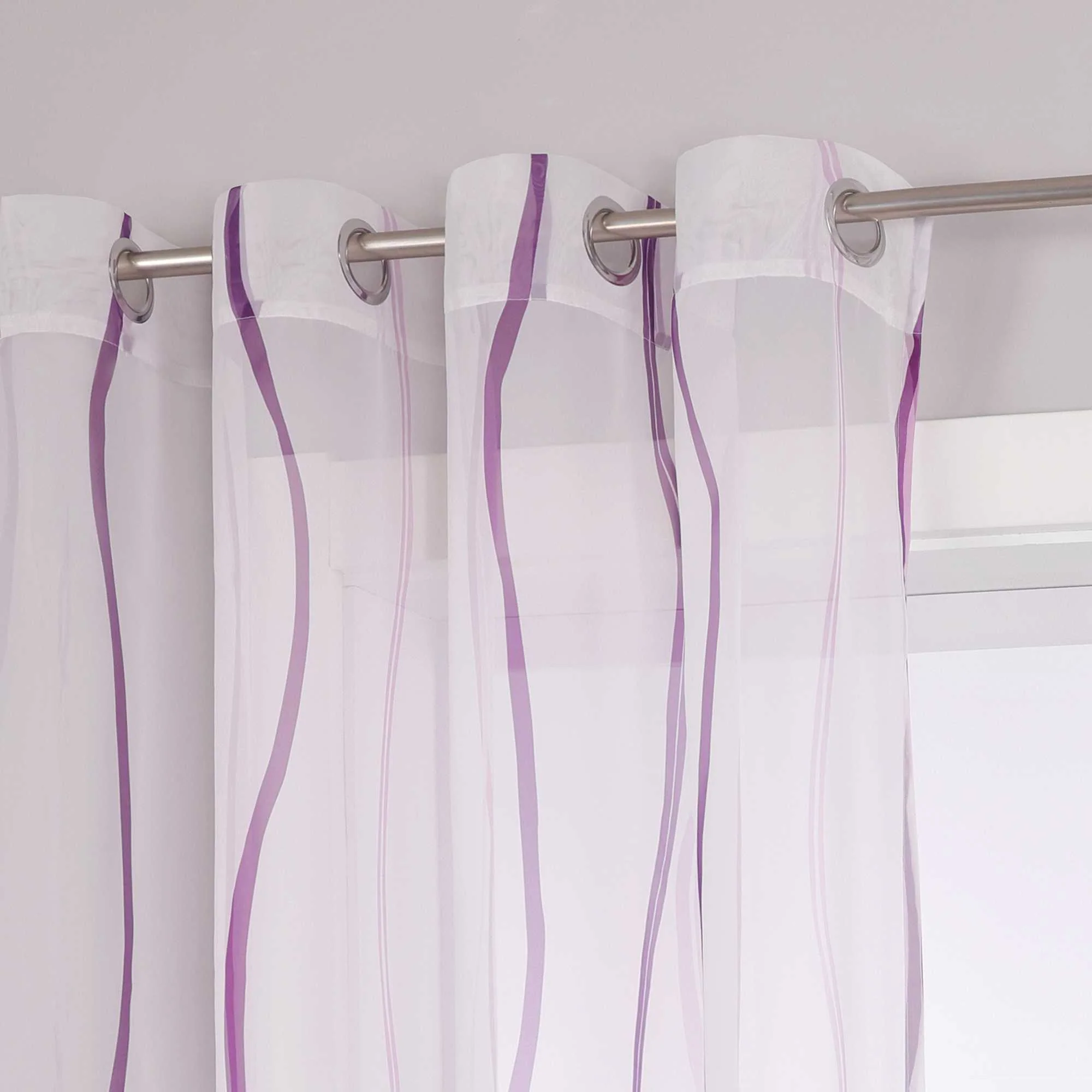 Vorhang Ösenschal mit bunten Wellenmustern Halbtransparent 1 stück