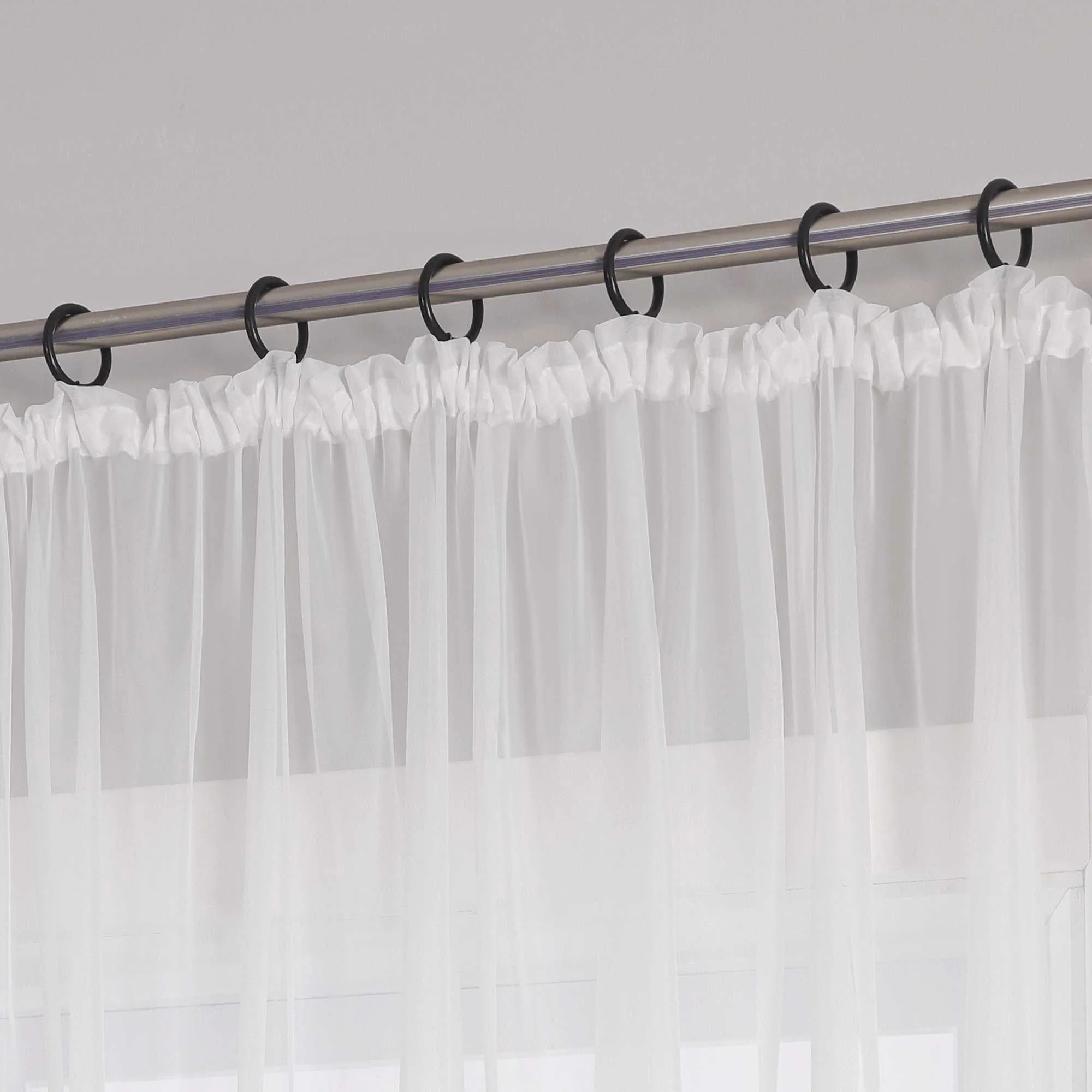 Transparenter Vorhang mit Seidenband Unifarbe Voile 1 Stück