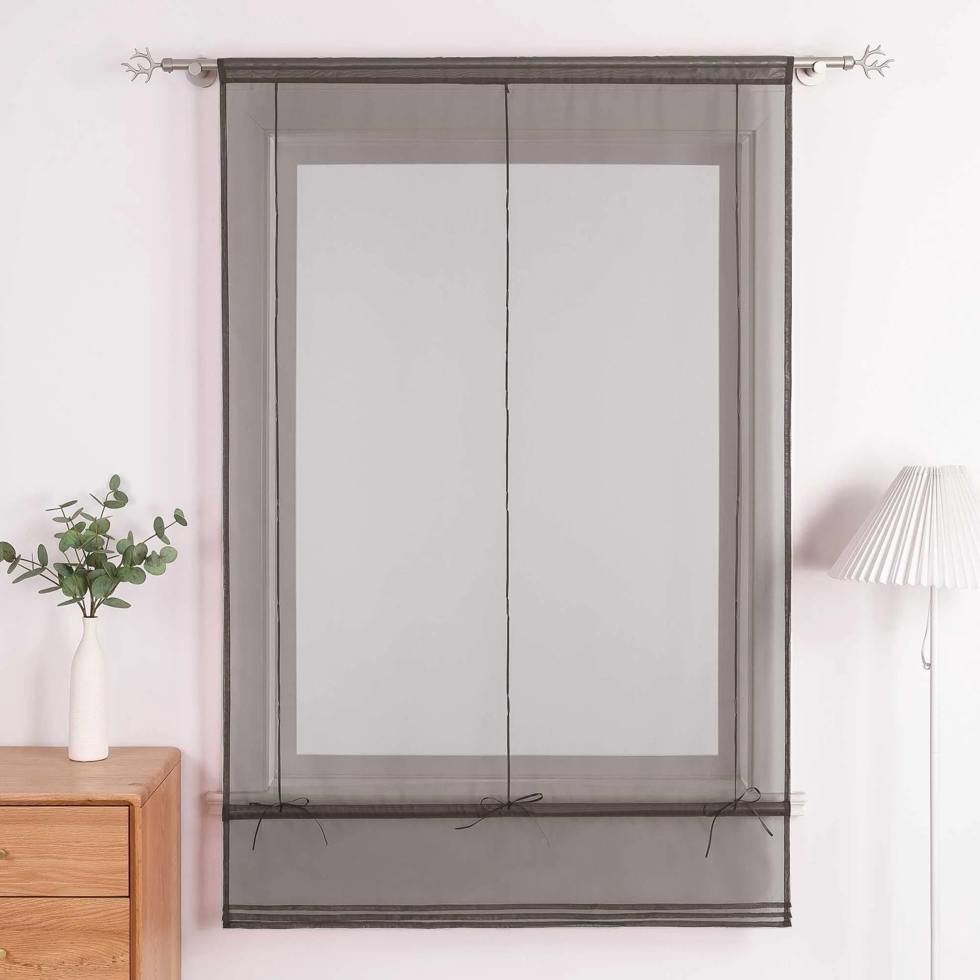 Rollos durch Stangendurchzug Transparente Luftig Unifarbig 1 Stück