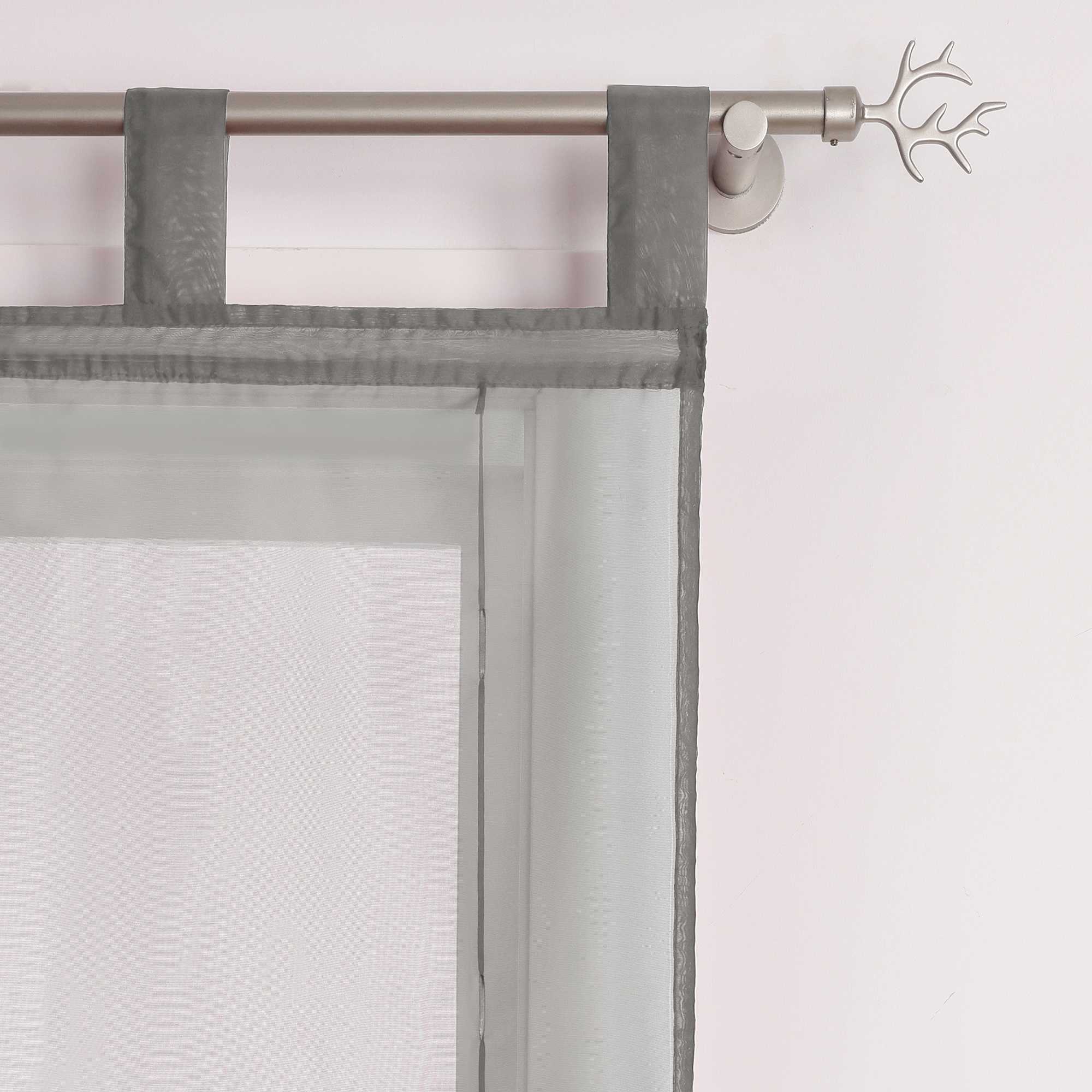 Rollos Schlaufengardine Unifarbe transparent Voile mit Dekofalten 1 Stück