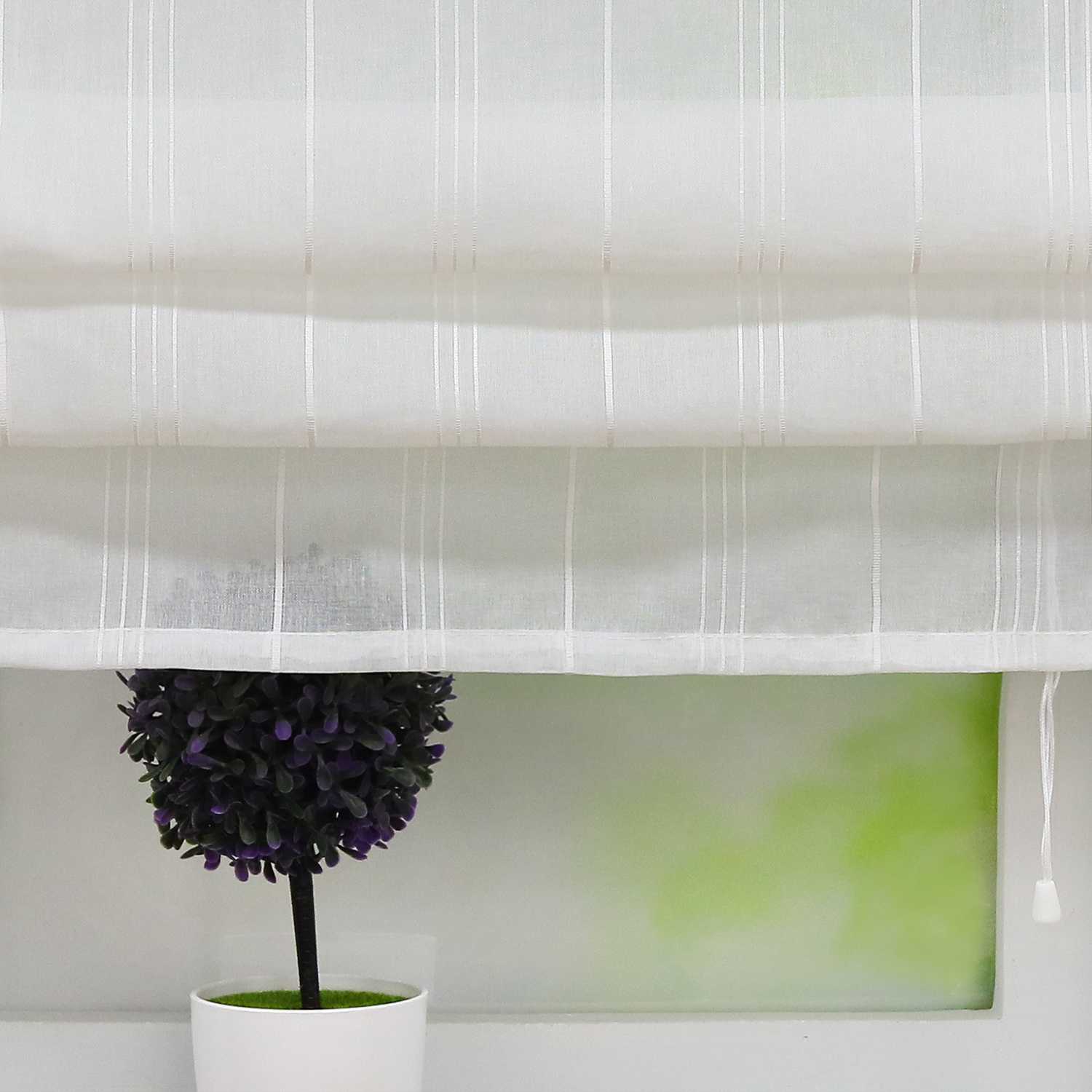 Delien Rollo klassisch weiß mit V-Schlaufen hochziehbar gardine