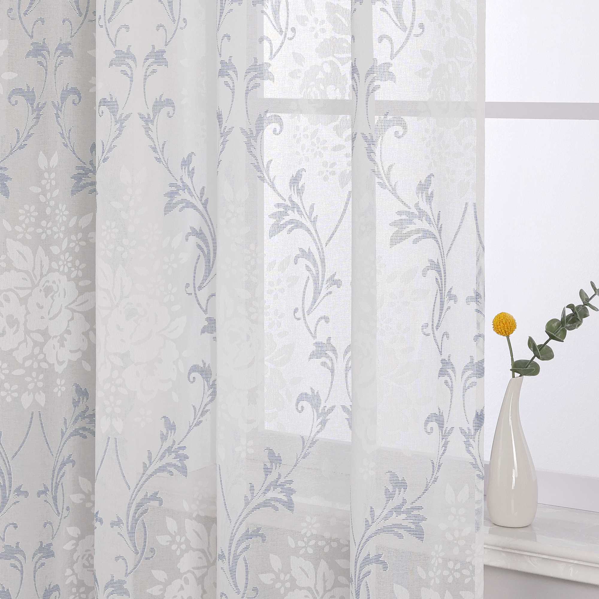 Vorhang mit Kräuselband Voile Gardine Ausbrenner Fensterschal Transparent Schlafzimmer Wohnzimmer 1 Stück