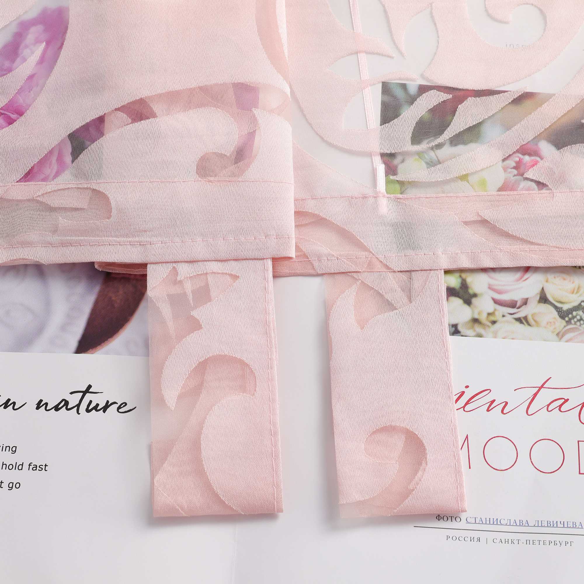 Transparente Schlaufengardine mit Blumenmuster Café Fenstergardine Raffrollos 1 Stück