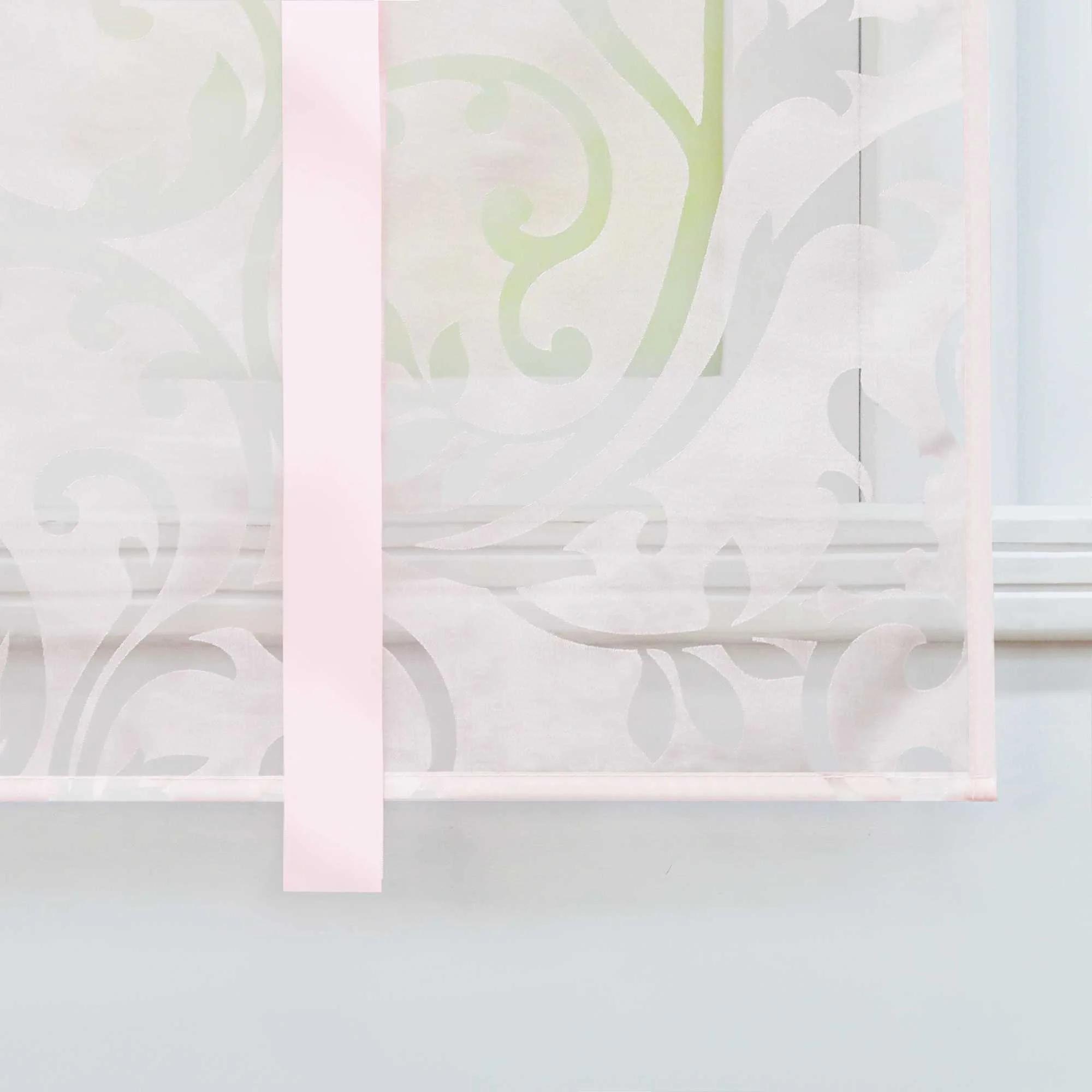 Raffrollo durch Tunnelzug romantische Rollo mit floralem Muster transparentes Vorhang für Wohnzimmerfenster 1 Stück