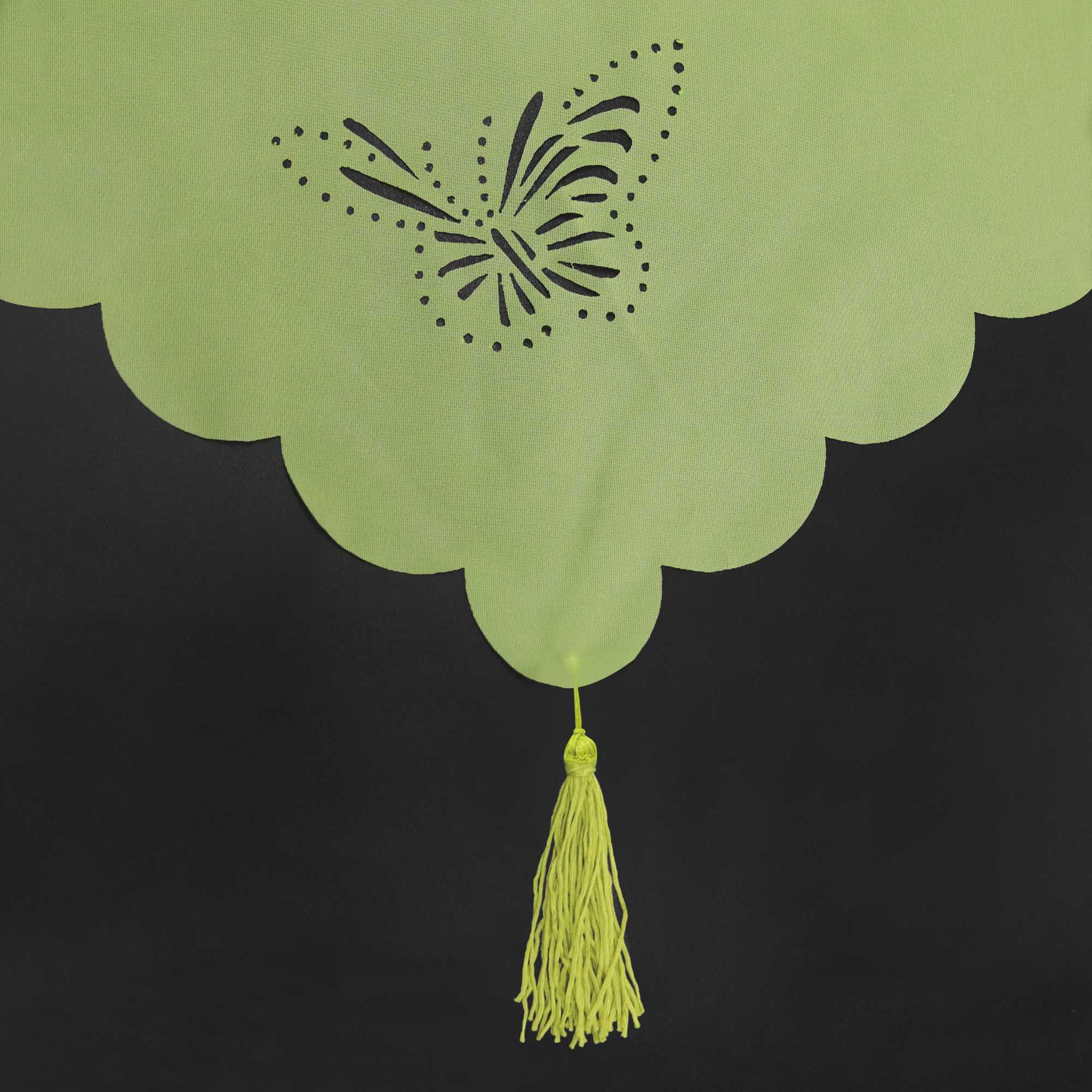 Transparente Scheibengardine mit Schmetterlingsdesign Dreiecksabschluss 1 Stück