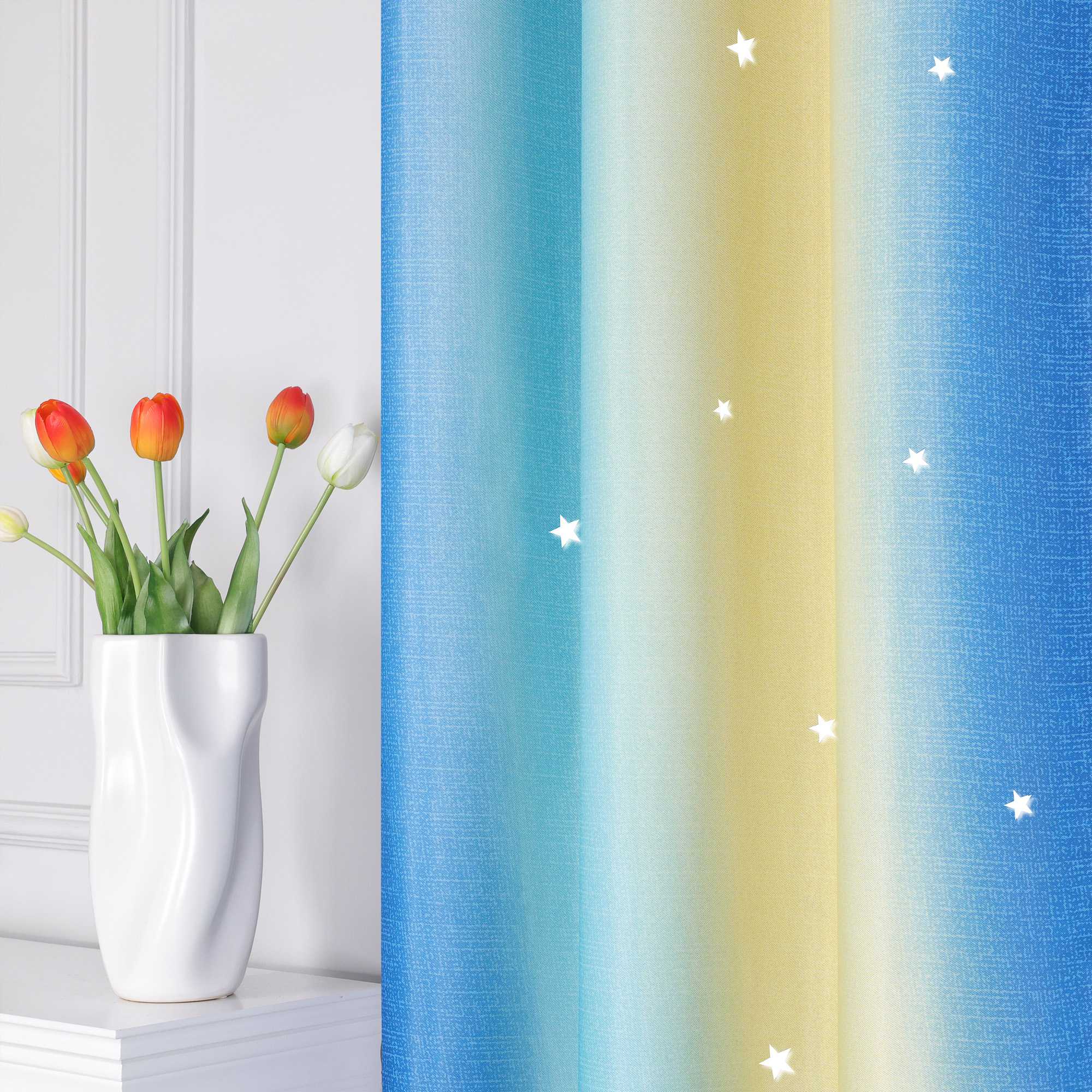 2-in-1 Vorhang Kinderzimmer mit Sternen 1 stück