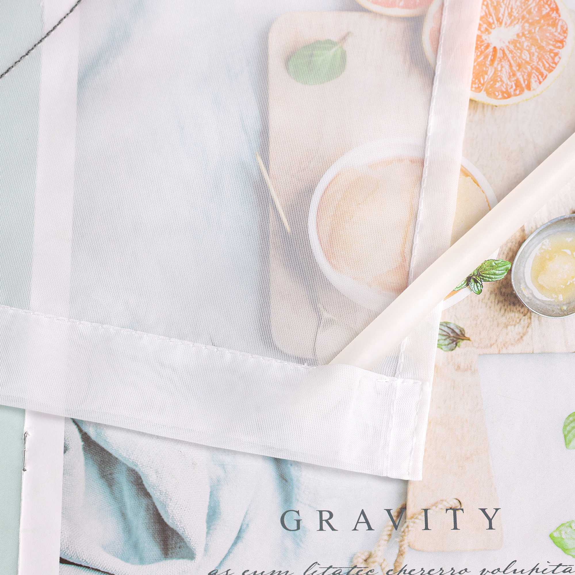 Schiebegardine Klettbandschal aus Polyester mit Wellenmuster transparent durch Klettband 2 stücke