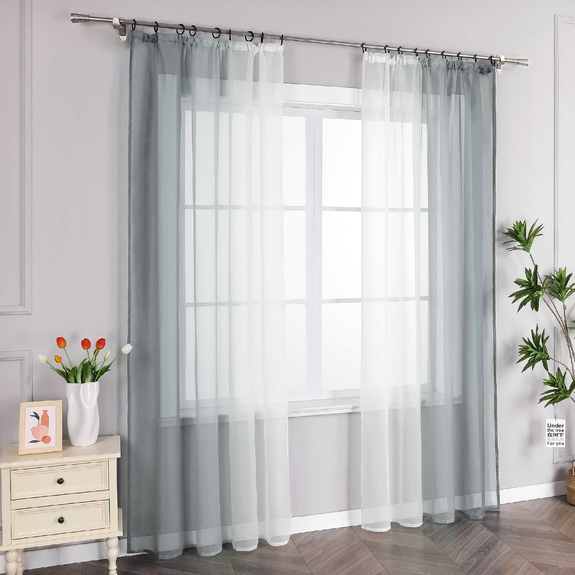 Transparente Vorhänge mit Farbverlauf 2er Set