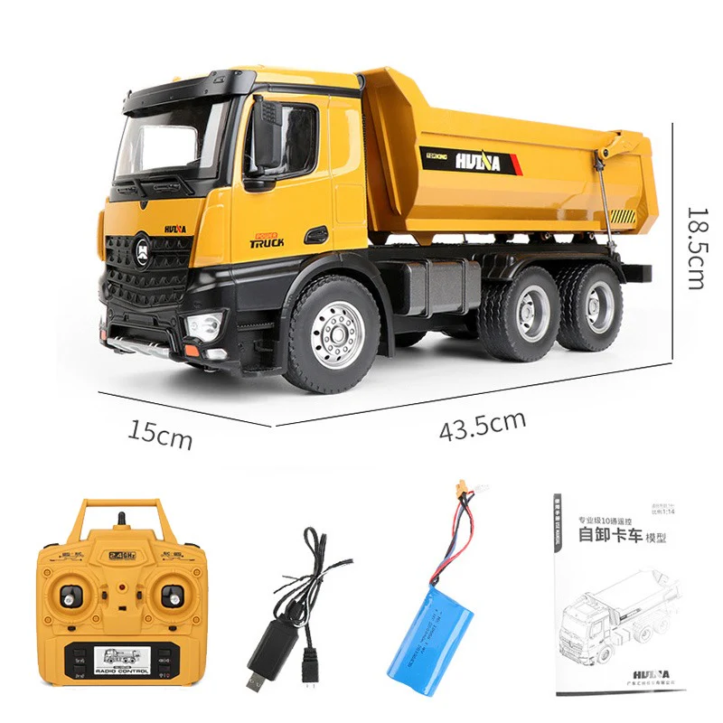 Huina 1582 1:14 All Metal Heavy Duty Dump Truck Toy (2025 Model)