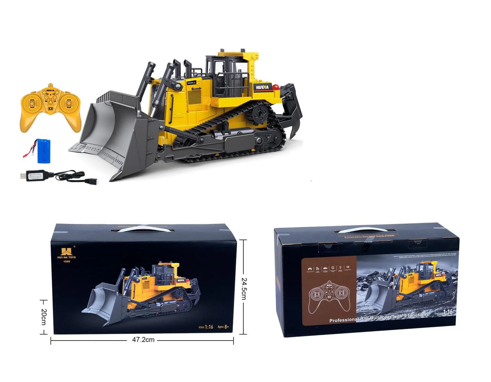 Huina 1569 RC Bulldozer (Production stopped)