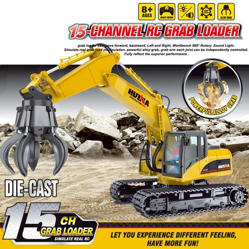 Huina 1571 Remote control Grabber Excavator (2025 Model)