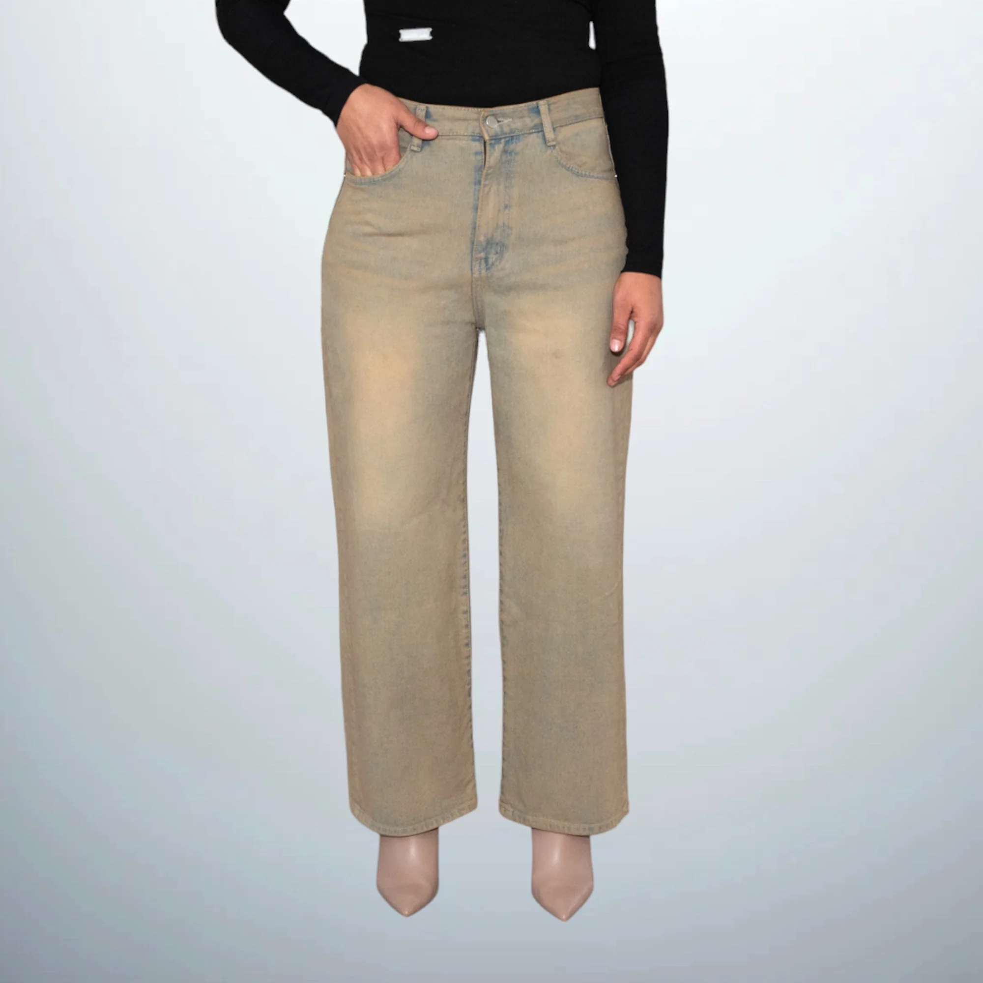 Beige Washed Denim