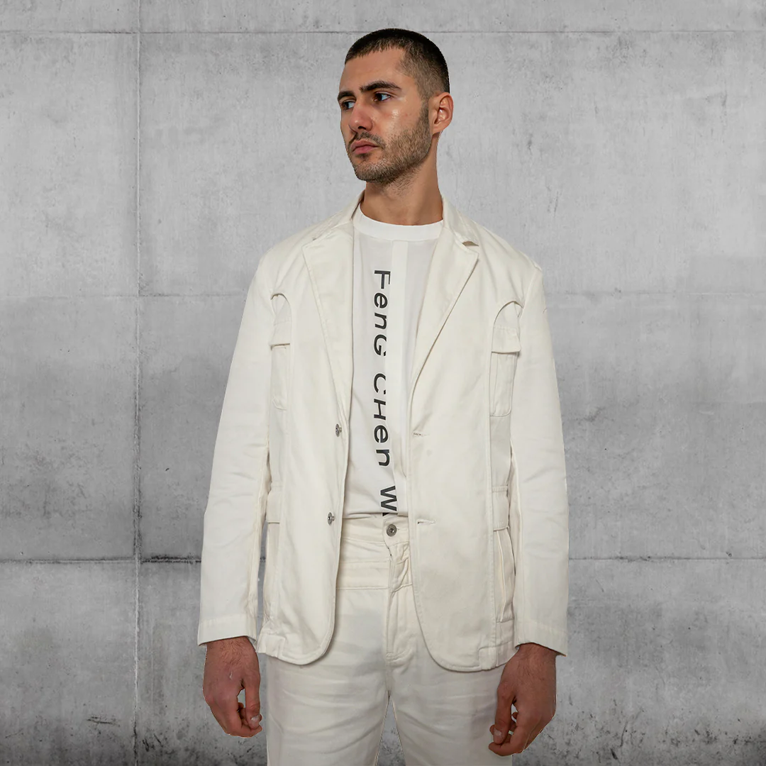 Denim Deconstructed Blazer by Feng Chen Wang
