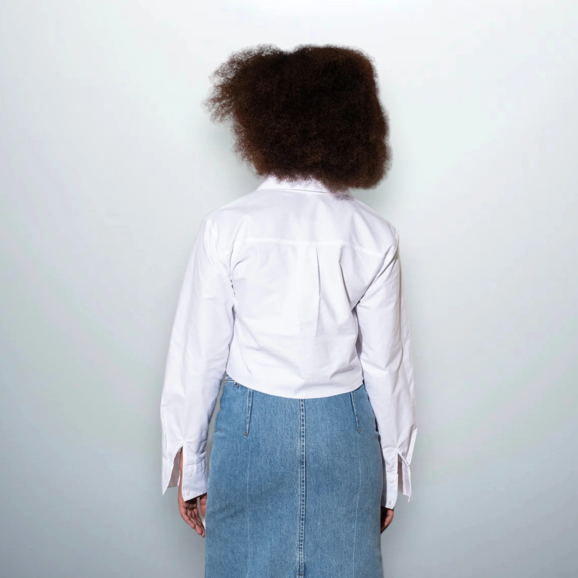 Raw Edge Crop Shirt