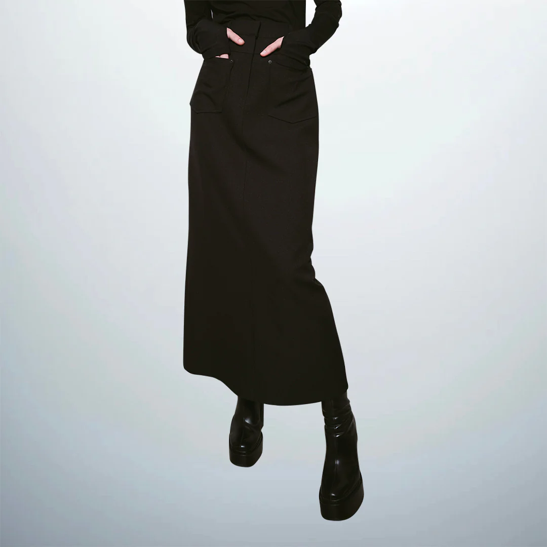 Front Pocket Long Skirt