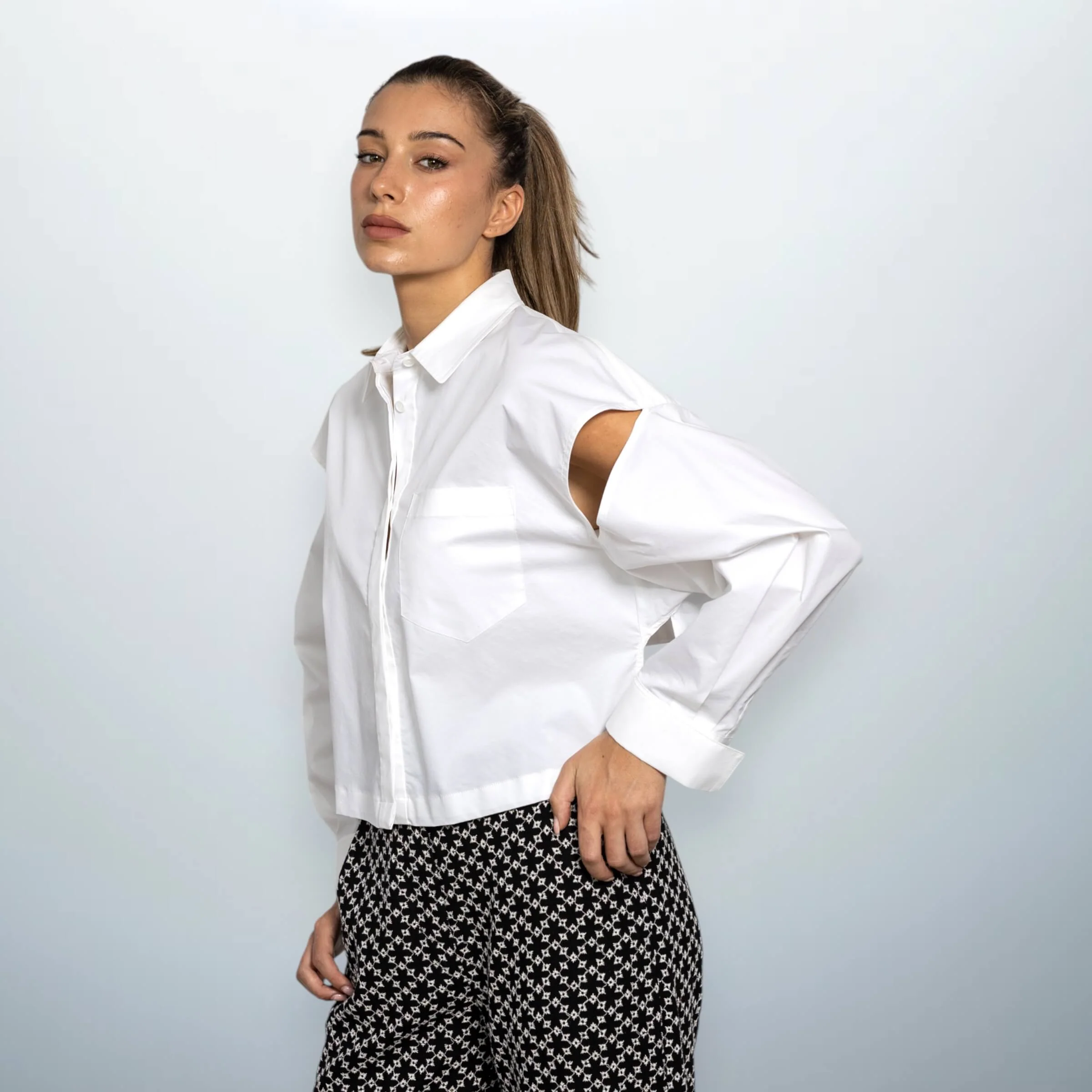 Crop Cut-Out Shirt