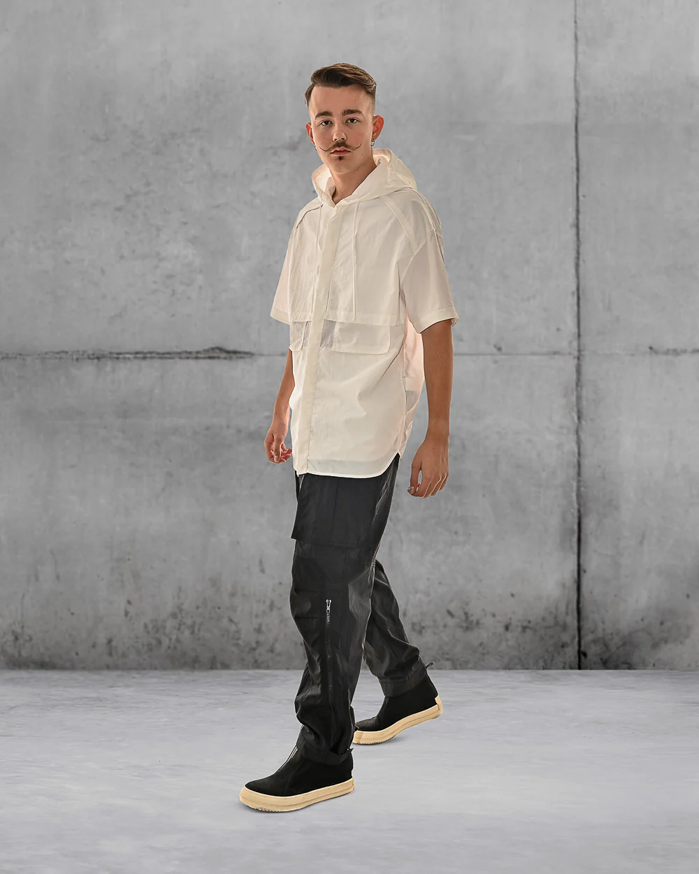Double Sleeve Hoody Shirt by Juun.J