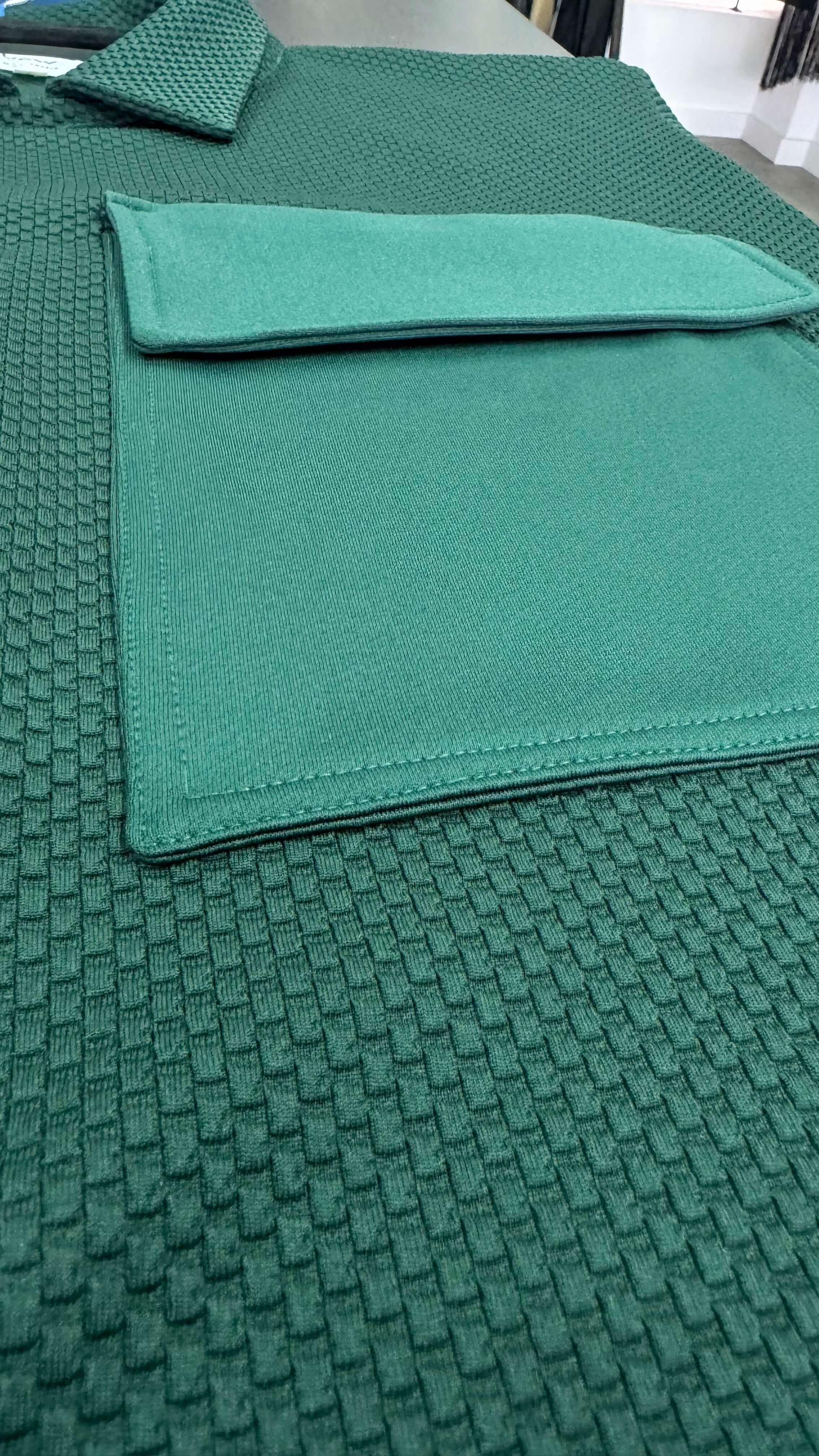 Textured Double Sleeves Polo
