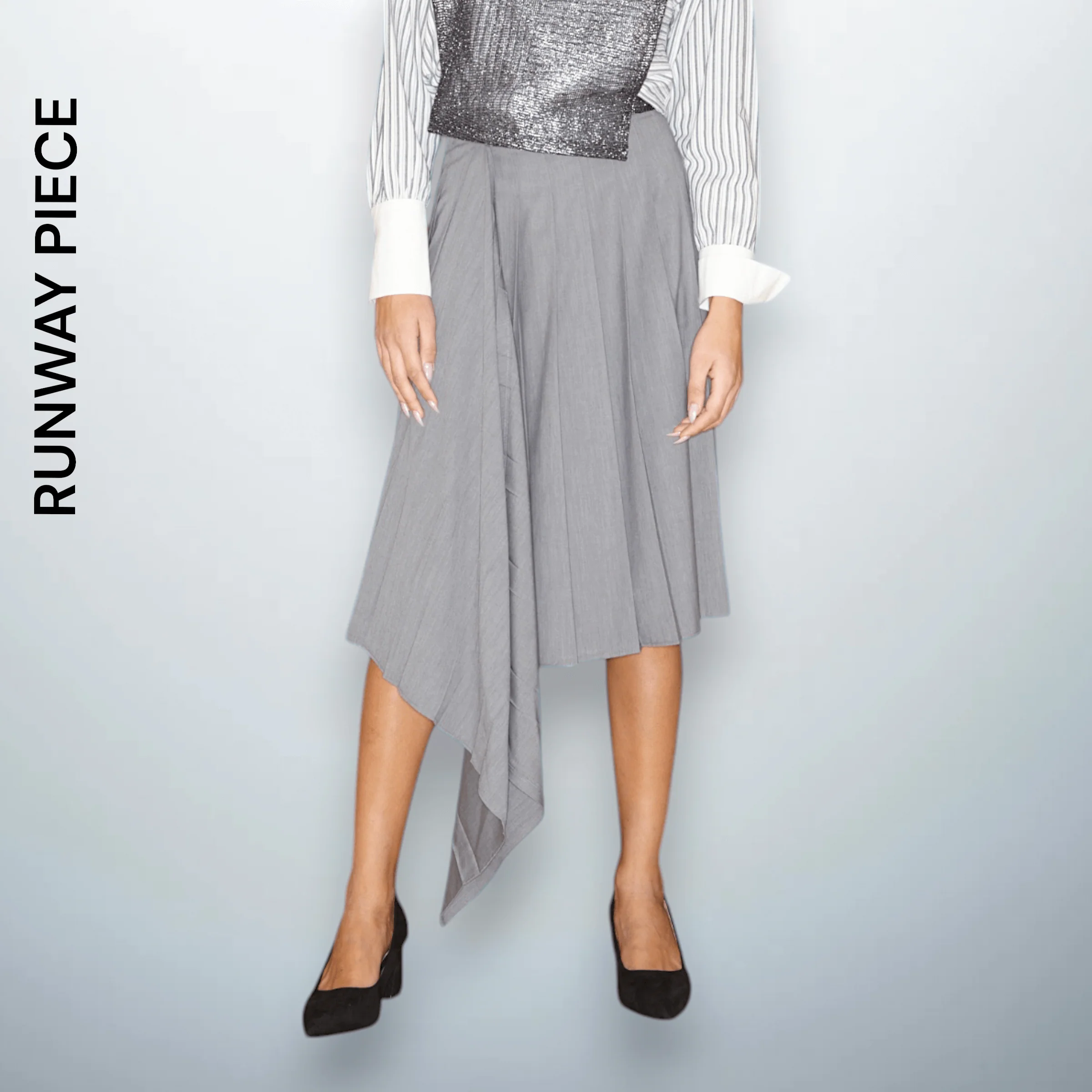 Asymmetrical Pleated Skirt