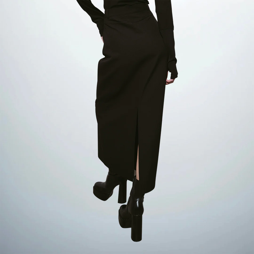 Front Pocket Long Skirt
