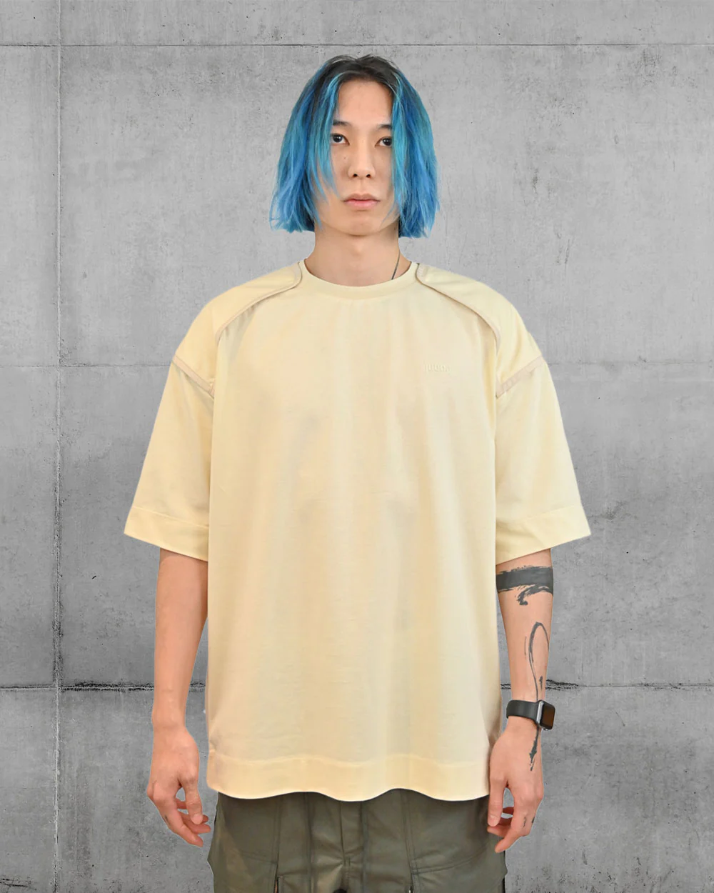 Piping Knit Collar Half Sleeve T-Shirt Juun.J