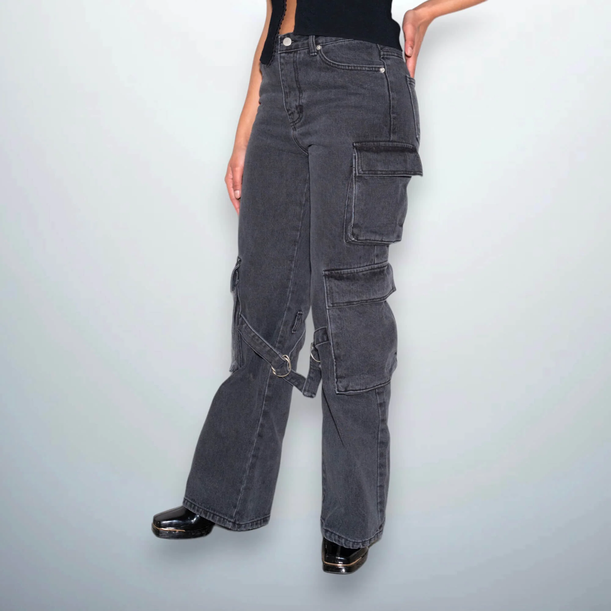 Denim Cargo Pants