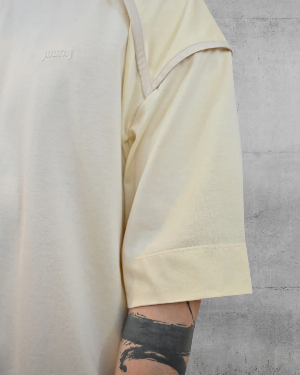 Piping Knit Collar Half Sleeve T-Shirt Juun.J