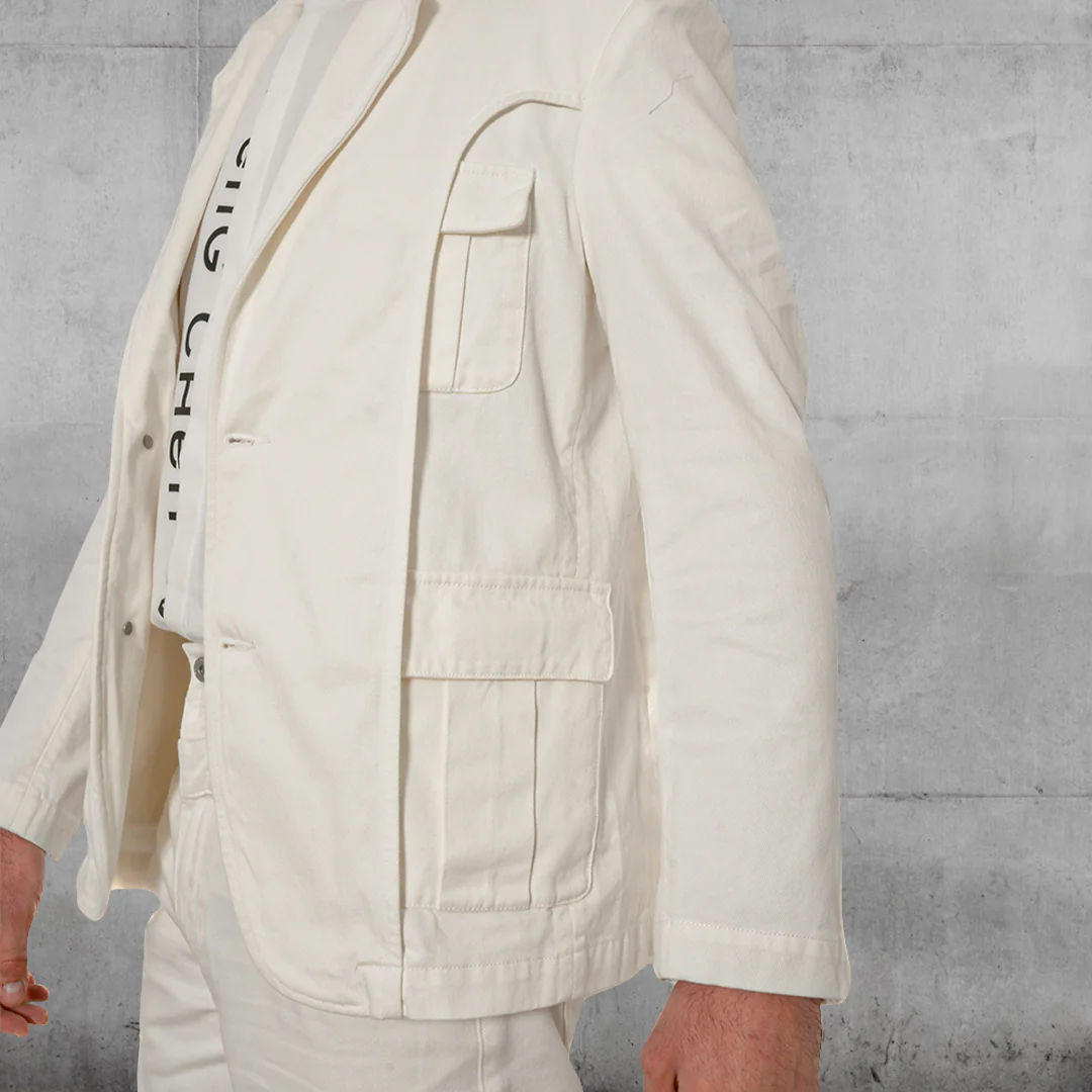 Denim Deconstructed Blazer by Feng Chen Wang