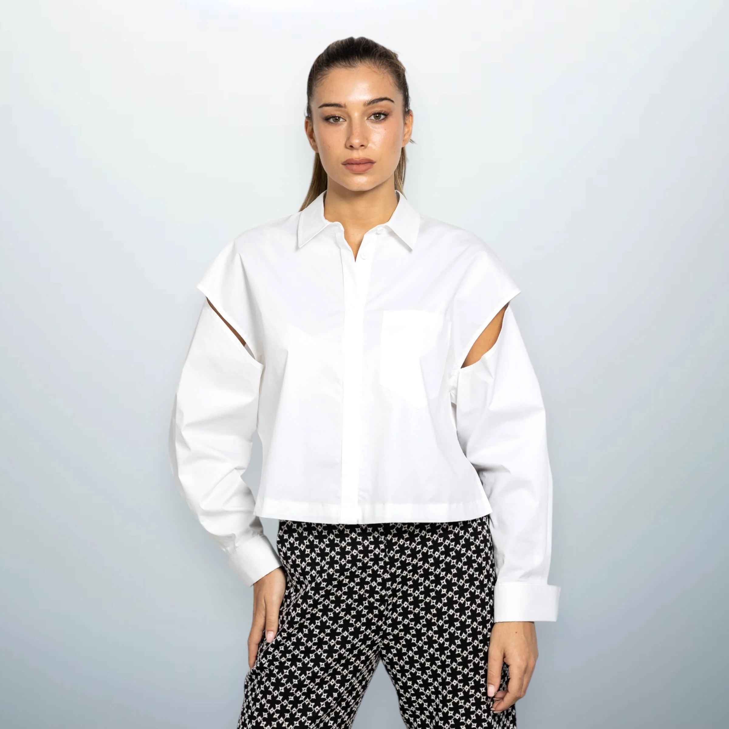 Crop Cut-Out Shirt