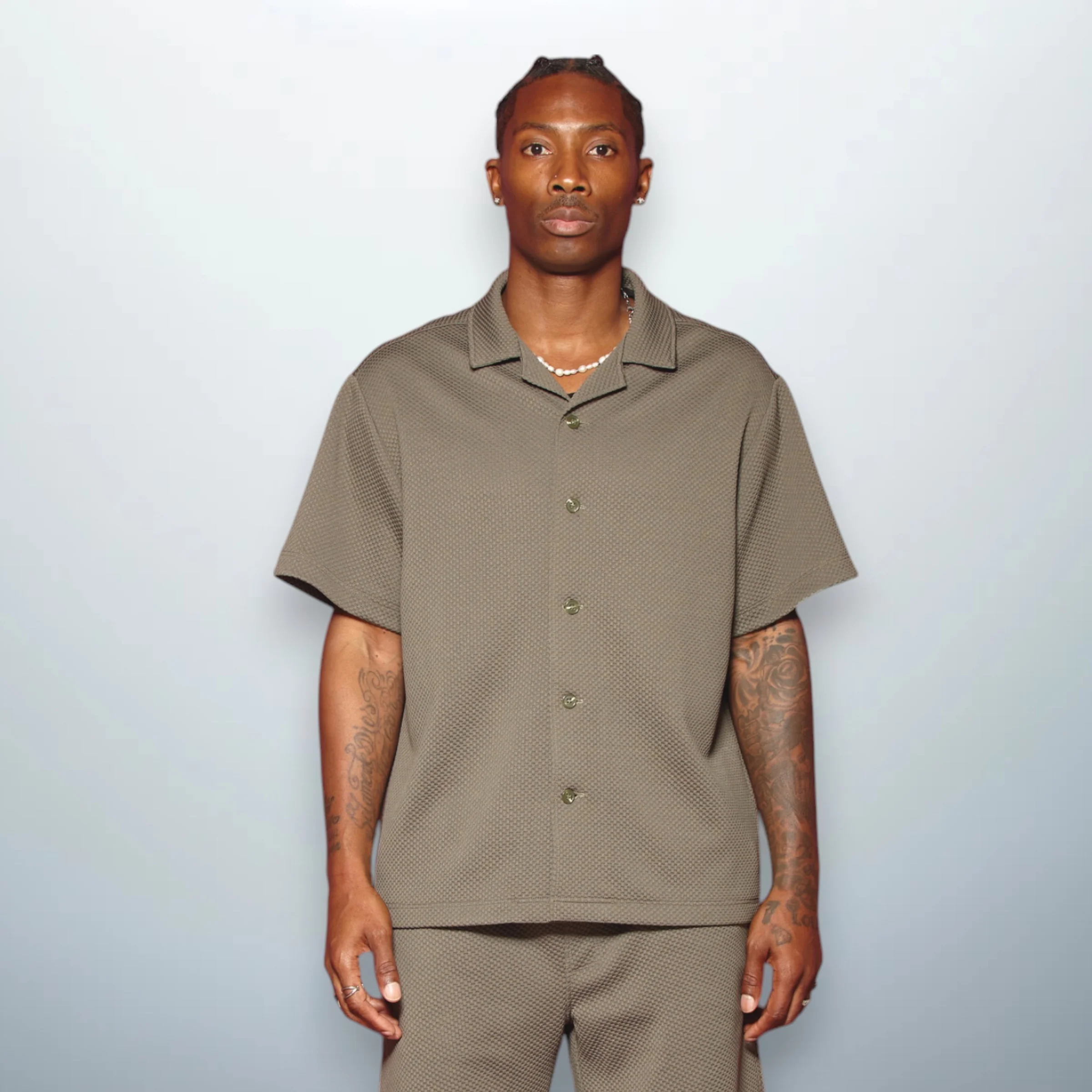 Textured Khaki Shirt