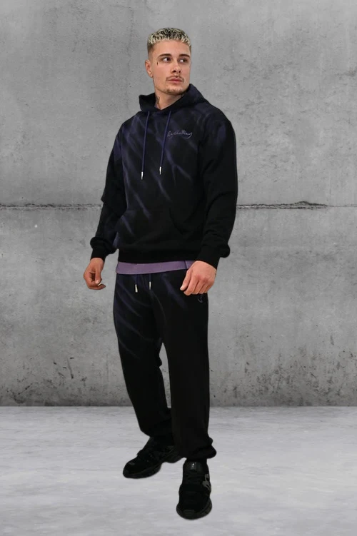TIE-DYE Hoodie black purple- Feng Chen Wang