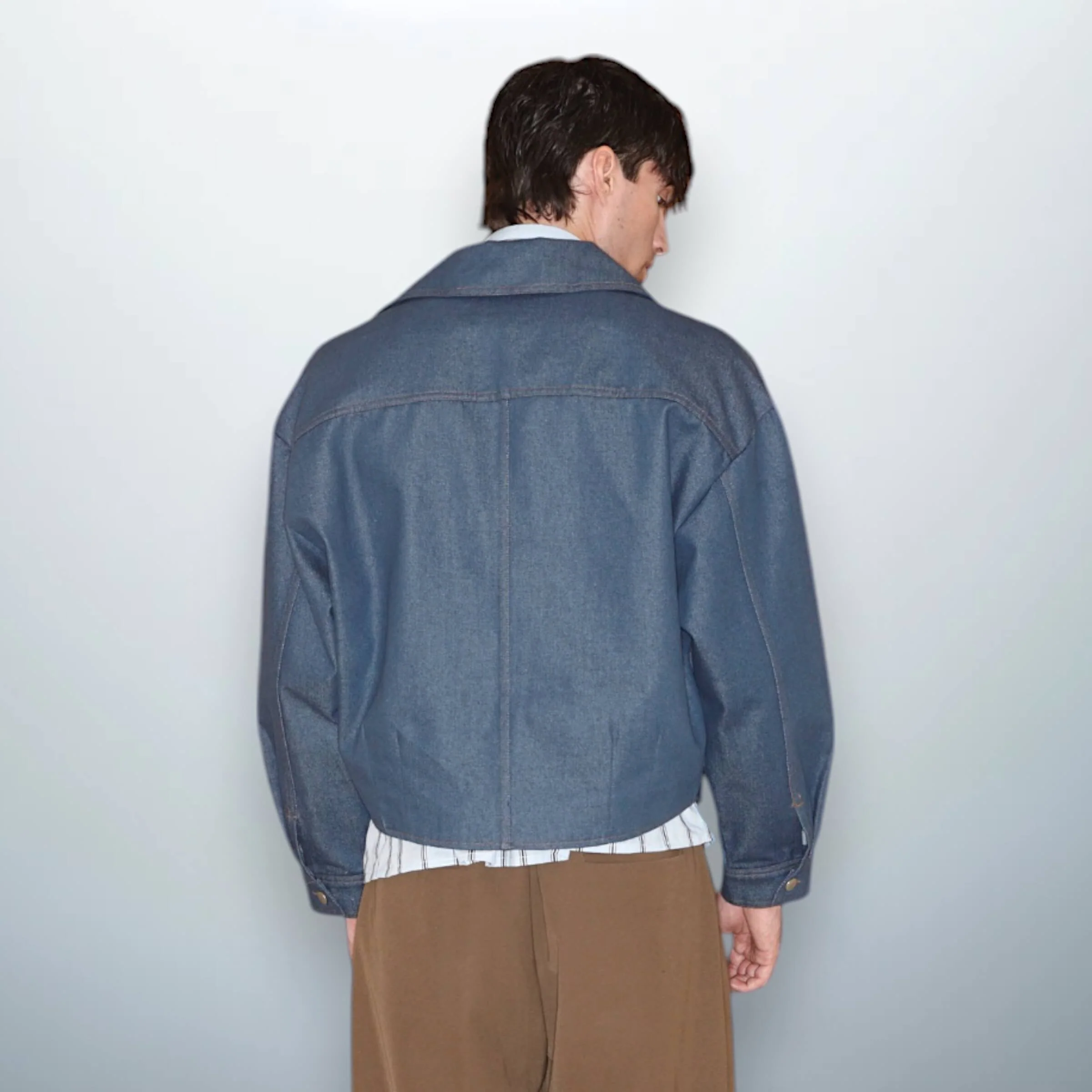 Cropped Blue Denim Jacket