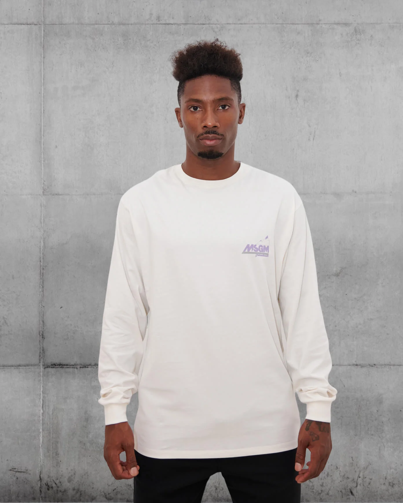 Logo-print cotton T-shirt long sleeve by MSGM