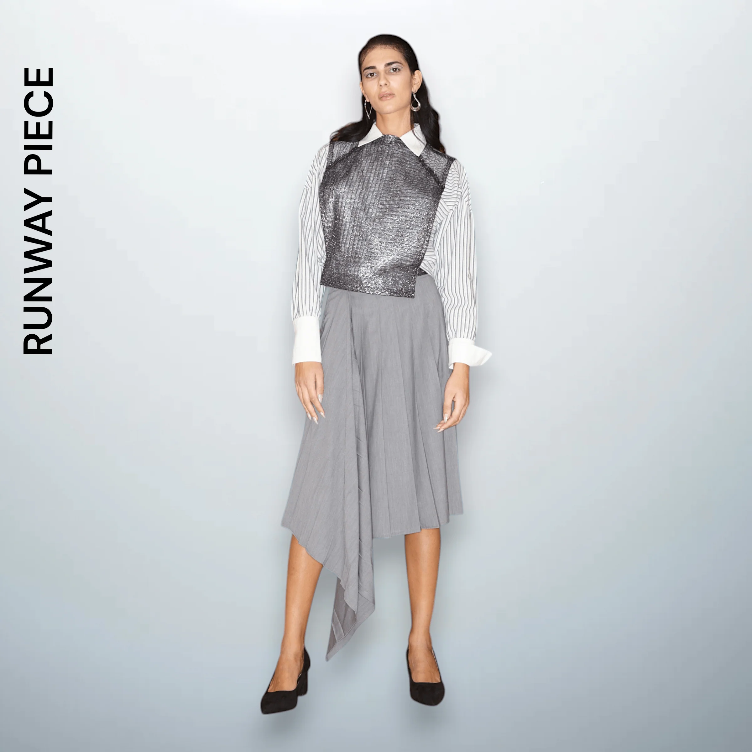 Asymmetrical Pleated Skirt
