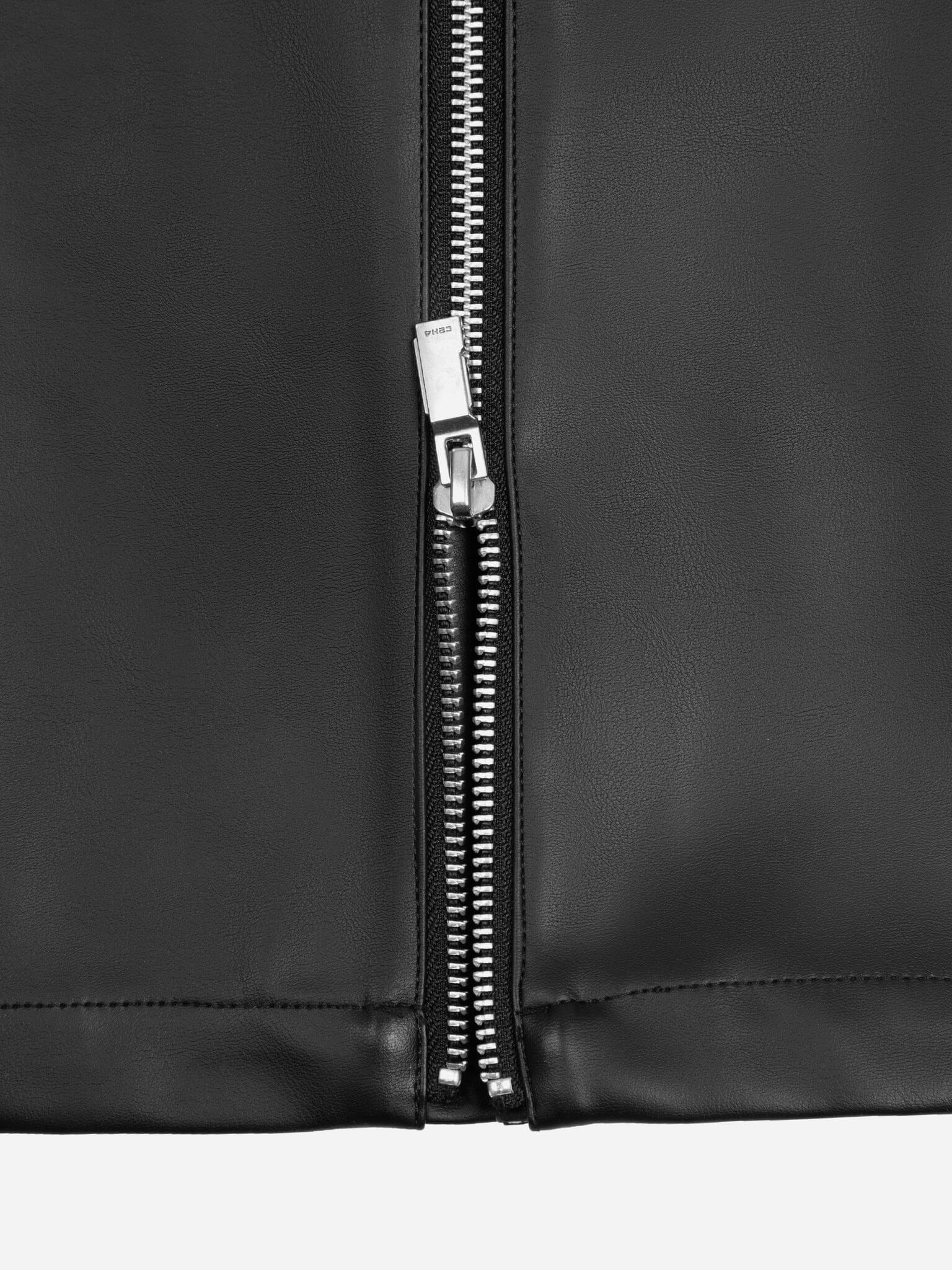 Faux-Leather Flared Strap Pants